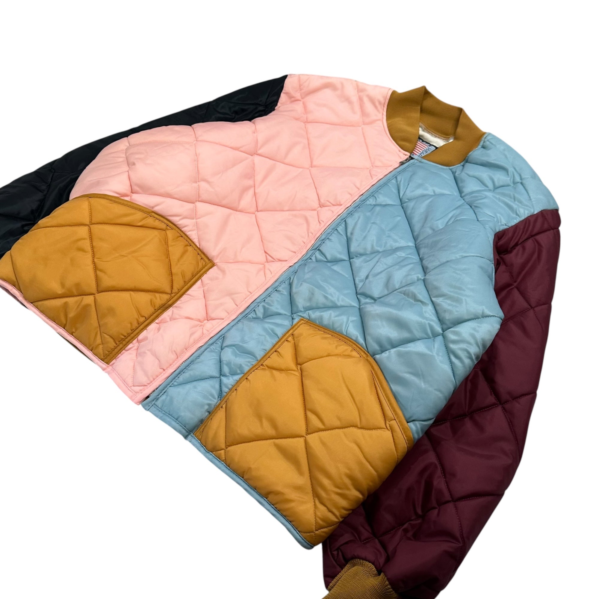 SNAP'N'WEAR(スナップンウエア) Crazy Pattern Quilted Jacket クレイジーパターン キルティング ジャケット 表記無(XL程度) マルチカラー 裏サーマル ブルゾン
