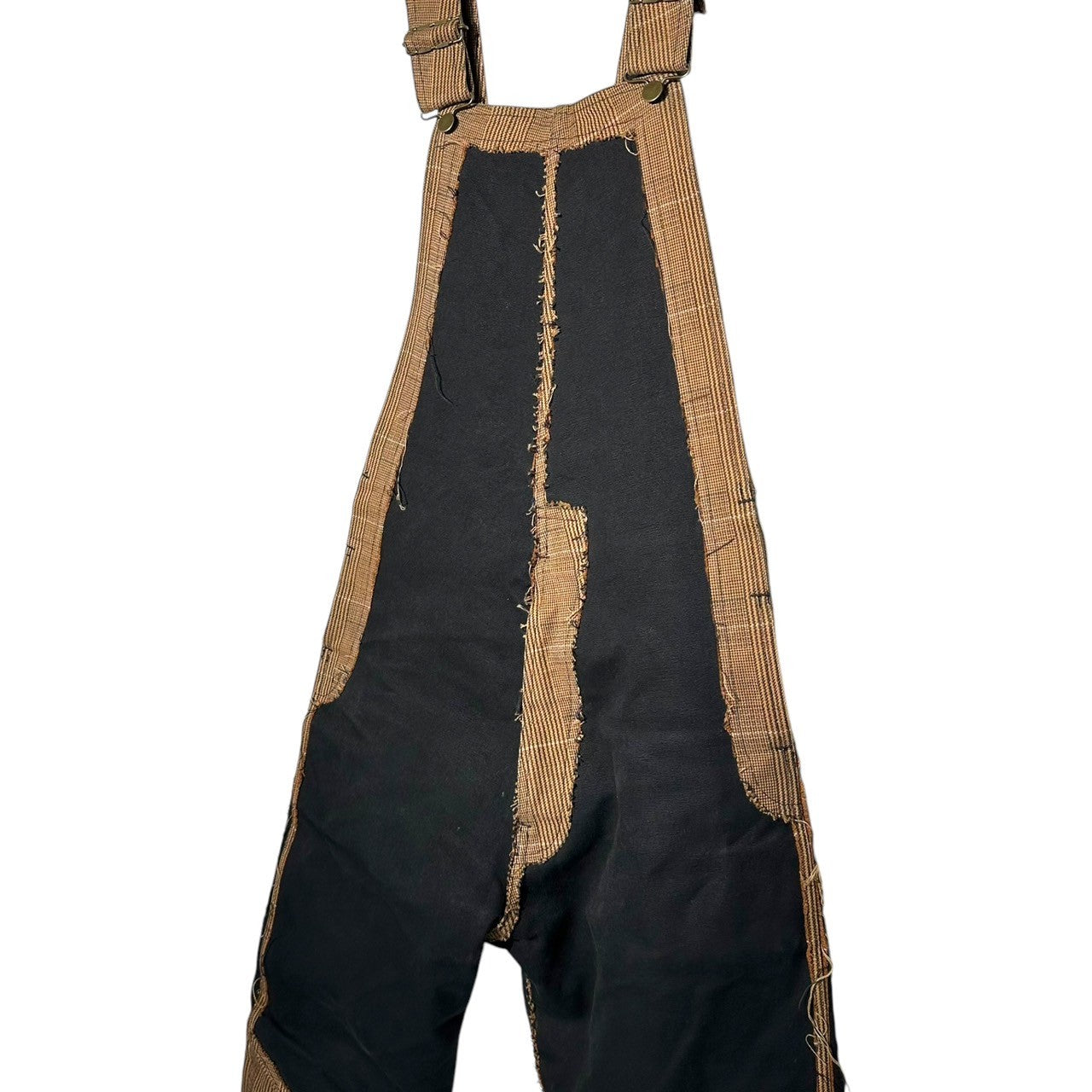 Christopher Nemeth(クリストファーネメス) Check switching duck overalls チェック切替 ダック オーバーオール S ブラック×ブラウン