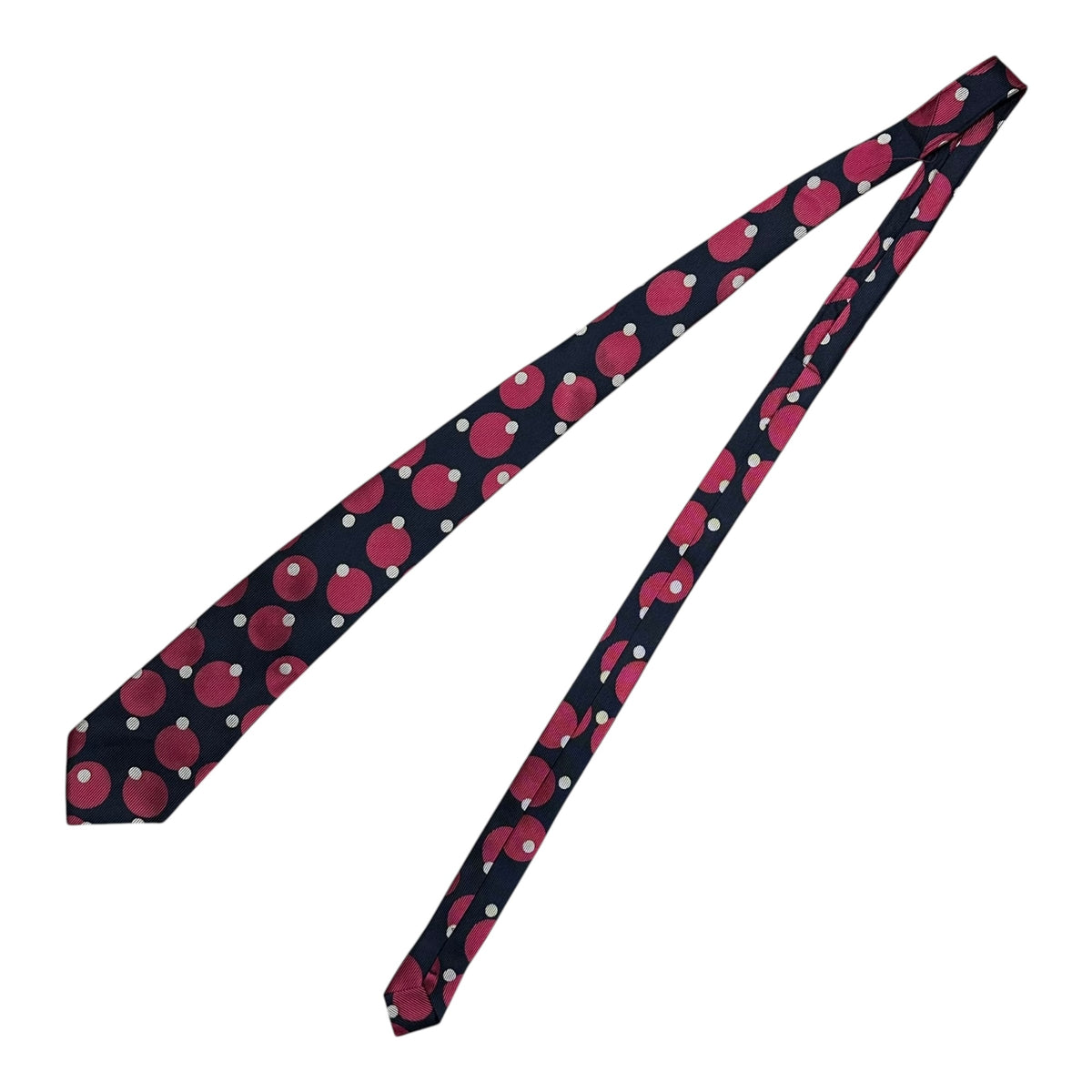 COMME des GARCONS HOMME DEUX(コムデギャルソンオムドゥ) Silk multi-color polka dot tie シルク マルチ ドット ネクタイ ネイビー×ピンク