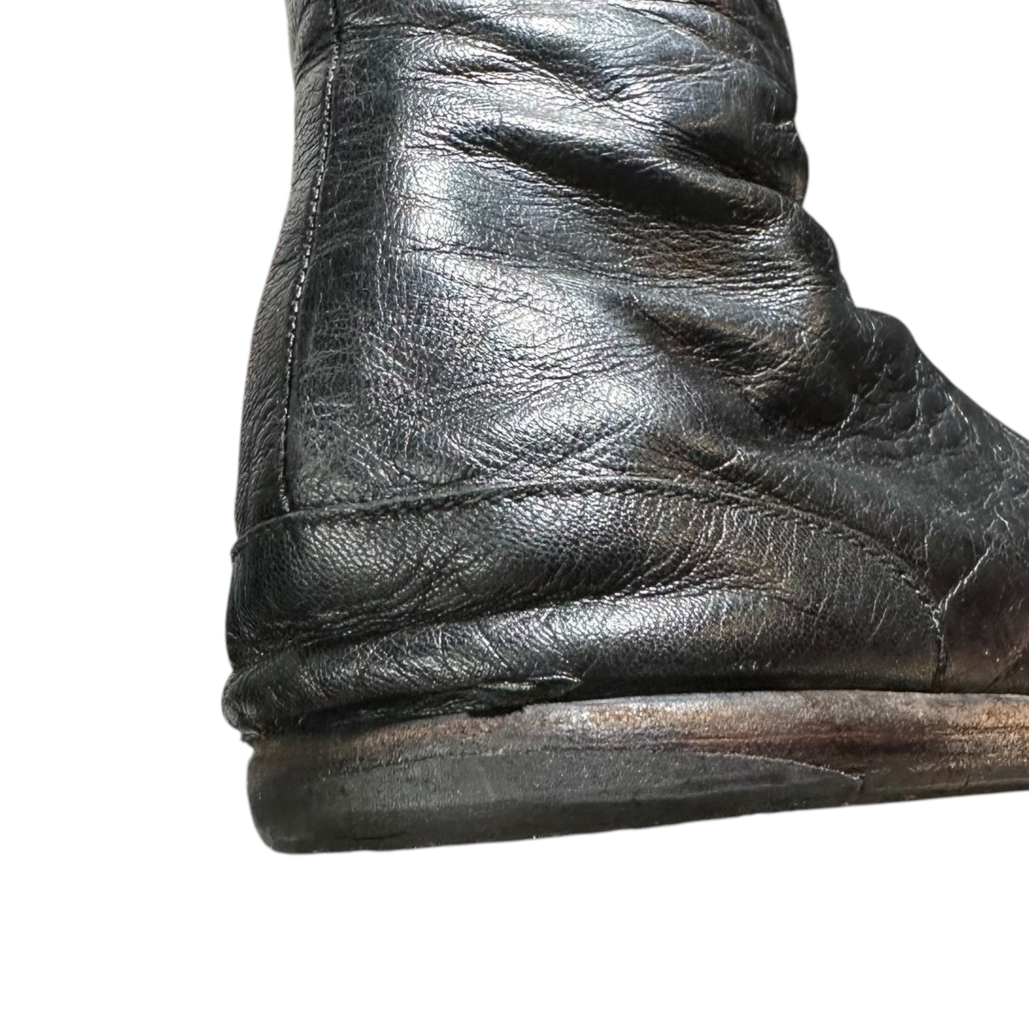 MAISON MARGIELA(メゾンマルジェラ) flat sole side zip tabi boots フラットソール サイドジップ 足袋 ブーツ 40(25.5~26.0cm程度) ブラック ソール張替え済み