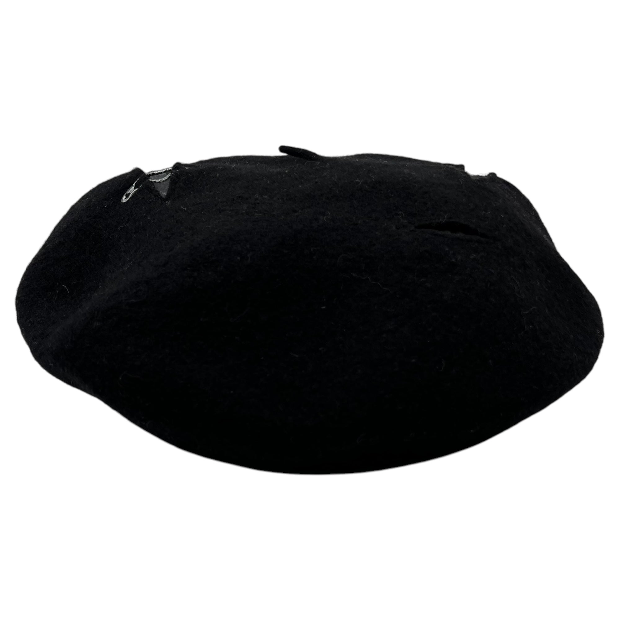 NAKID by G.V.G.V.(ネイキッドバイジーブイジーブイ) ROTTEN BERET ベレー帽 安全ピン 刺繍 ダメージ加工 帽子 GNK1535002 ブラック