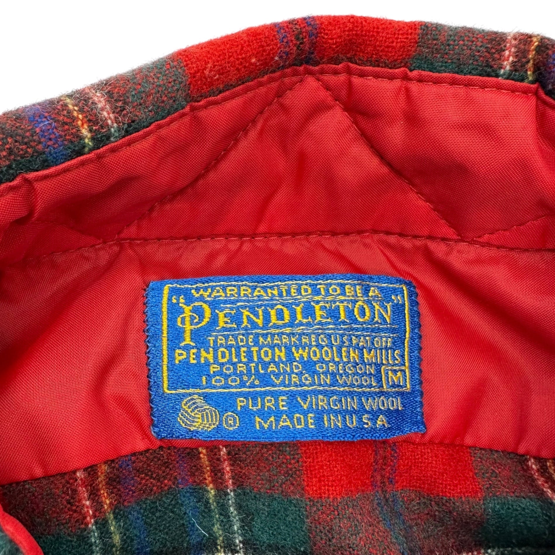 PENDLETON(ペンドルトン) 70's USA made Wool Check Flannel Shirt ウール チェック フランネル シャツ M レッド×グリーン 70年代 ヴィンテージ