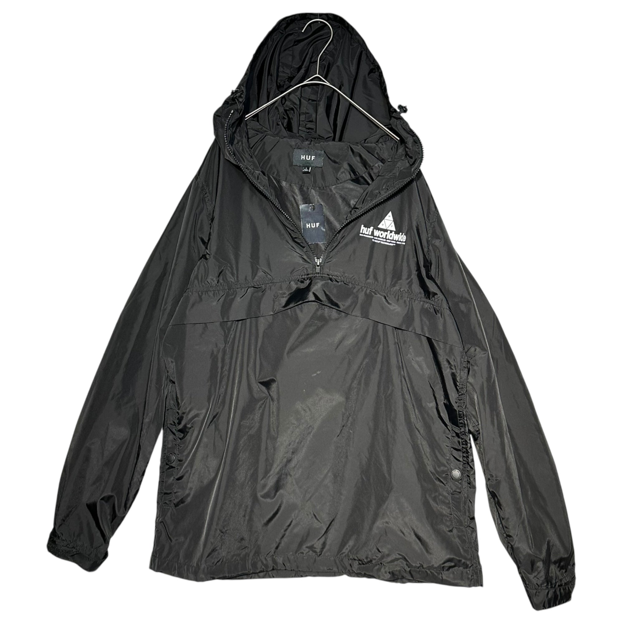 HUF(ハフ) Peak Anorak Jacket ピーク アノラック ジャケット JK00079 S ブラック ナイロン パーカー