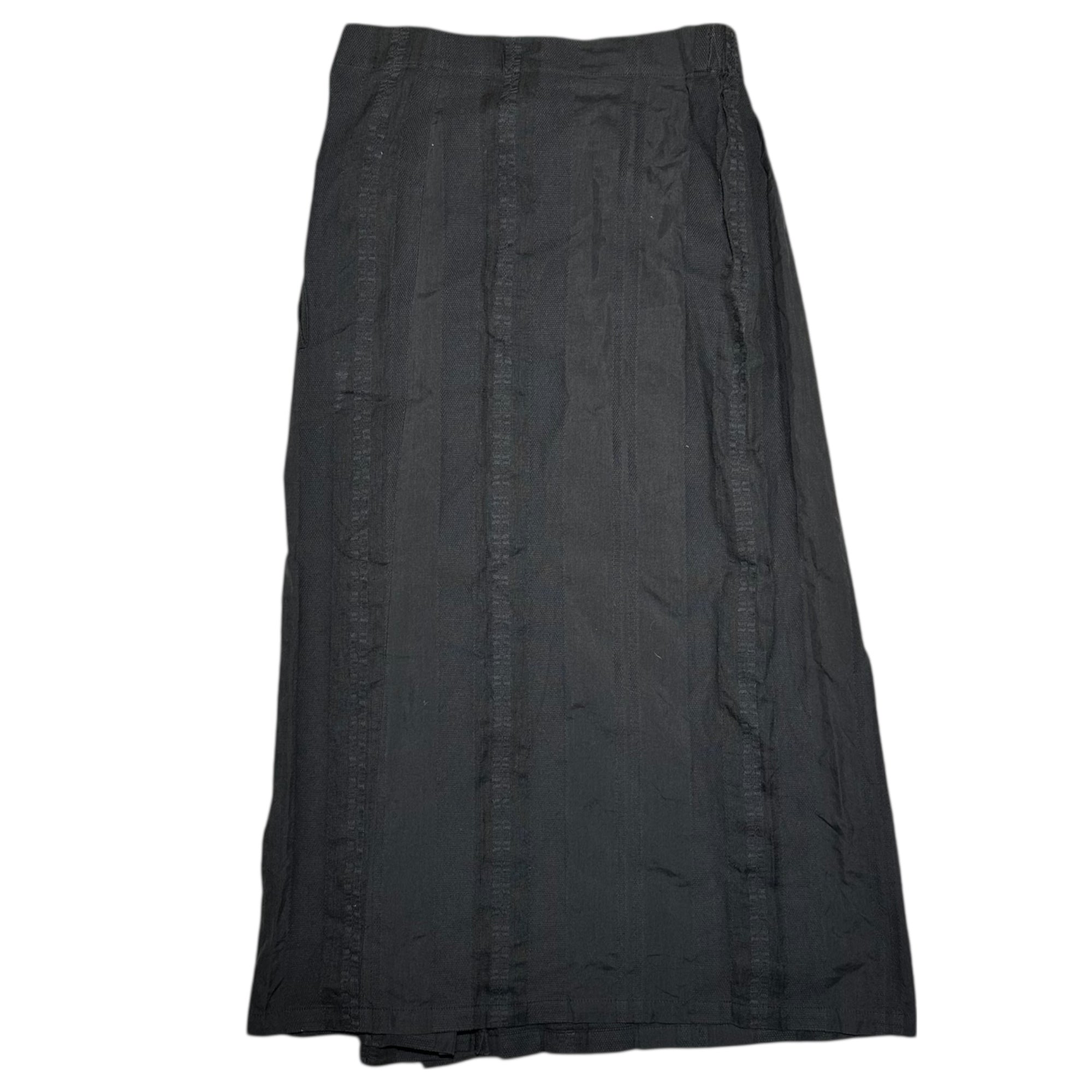 YOHJI YAMAMOTO+NOIR(ヨウジヤマモトプリュスノアール) Striped woven long tight skirt ストライプ 織り ロング タイト スカート NE-S18-006 3(L程度) ブラック
