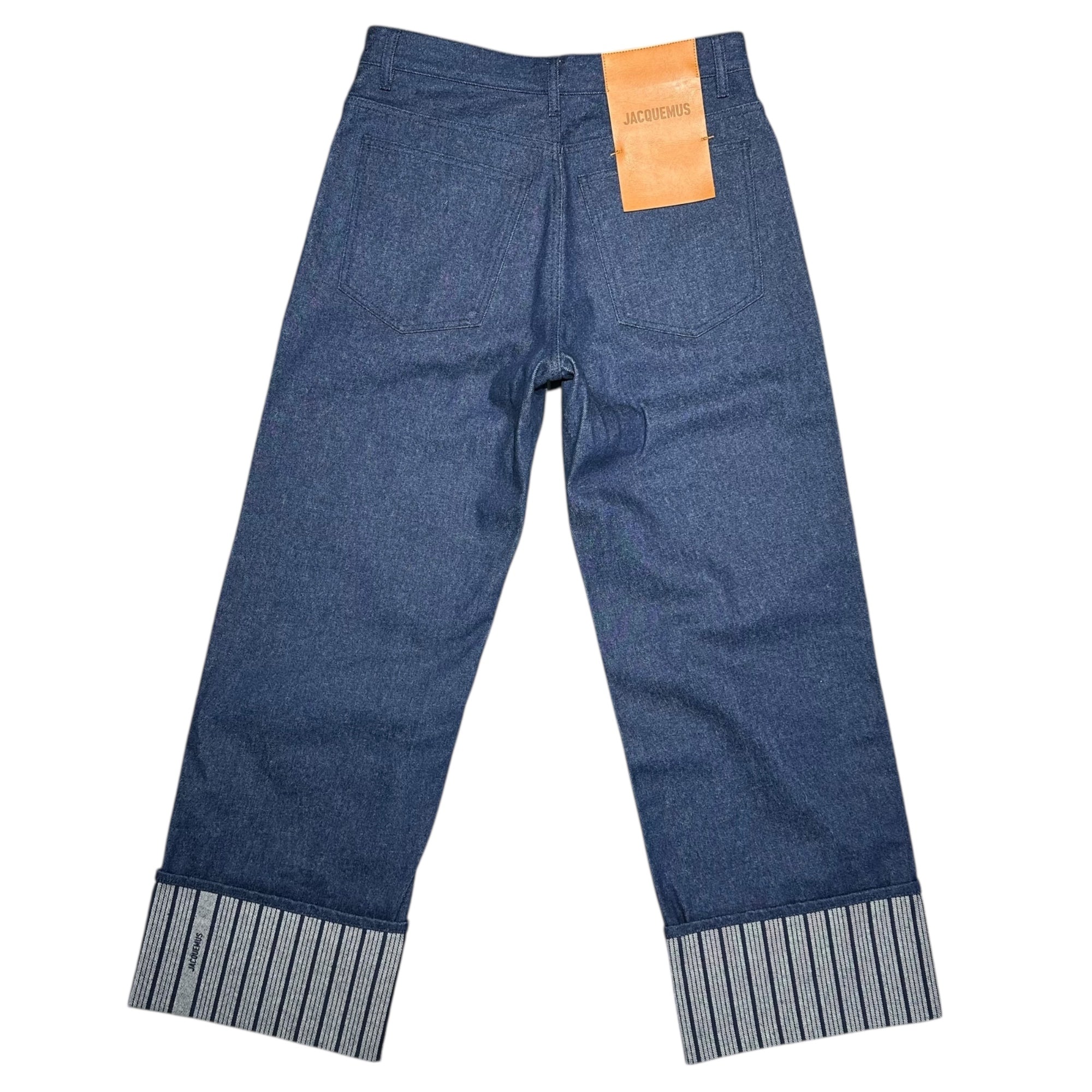 JACQUEMUS(ジャックムス) 24AW Le De-Nimes Large Jeans ロールアップ バギー デニム パンツ 246DE068-1513 32 インディゴ ワイド 参考定価97,400円