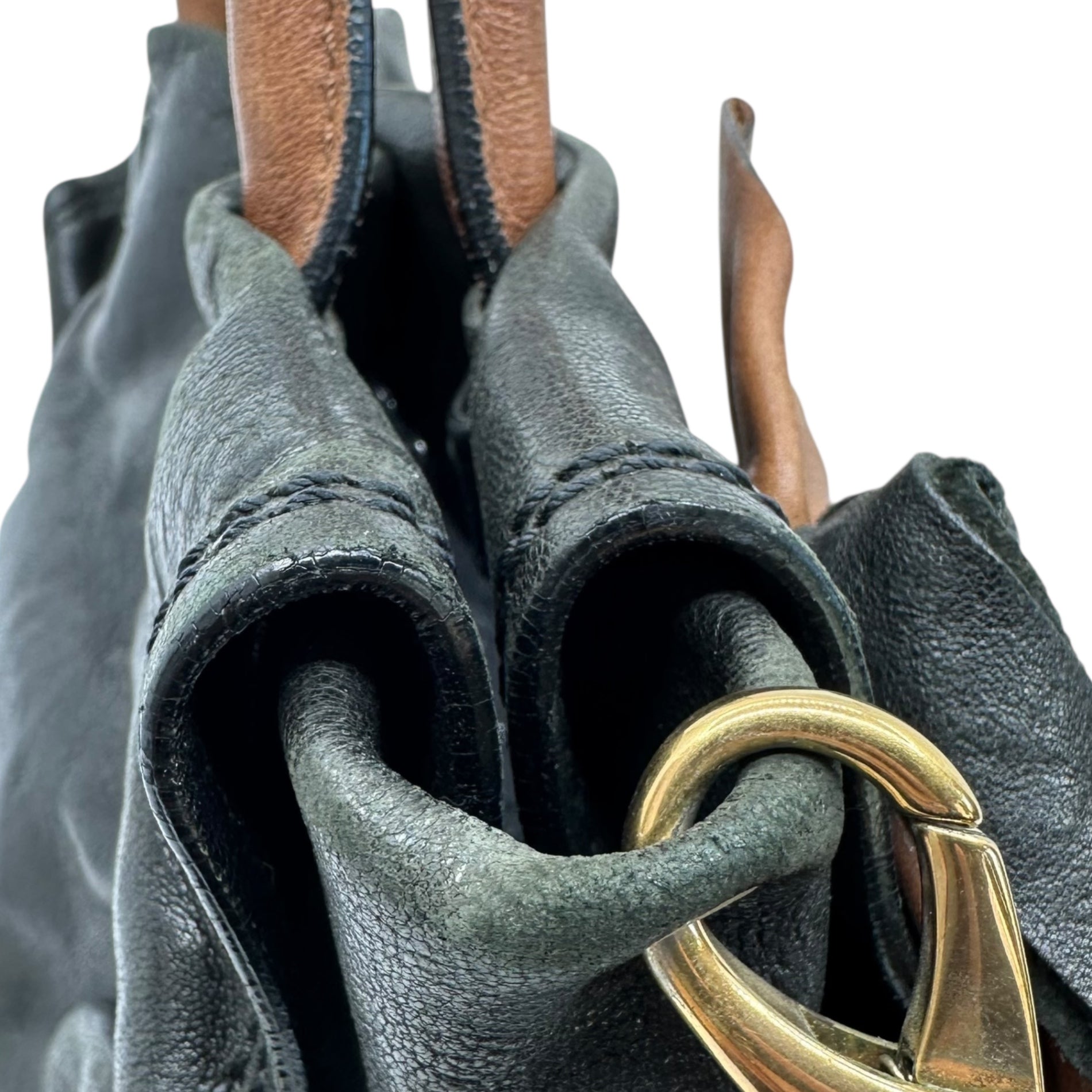 ANDREA MABIANI(アンドレアマビアーニ) 2WAY Leather Shoulder Bag リボン レザー ショルダー バッグ ブラック イタリア製