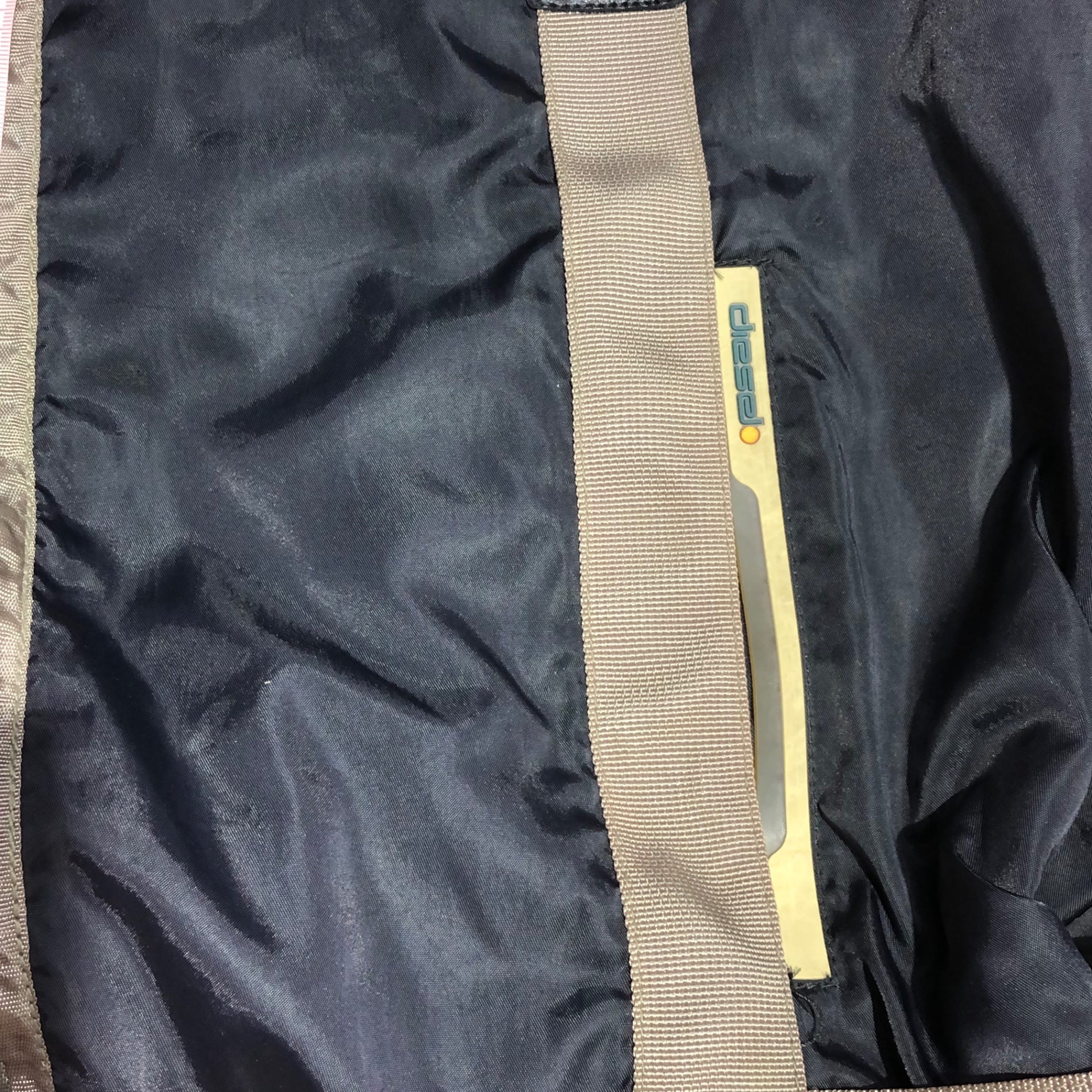 DIESEL(ディーゼル) 90's Leather switching nylon biker jacket レザー切替 ナイロン バイカー ジャケット 90年代 archives アーカイヴ M ブラック×ベージュ ULRTA VIOLENT SKIN BLOCK