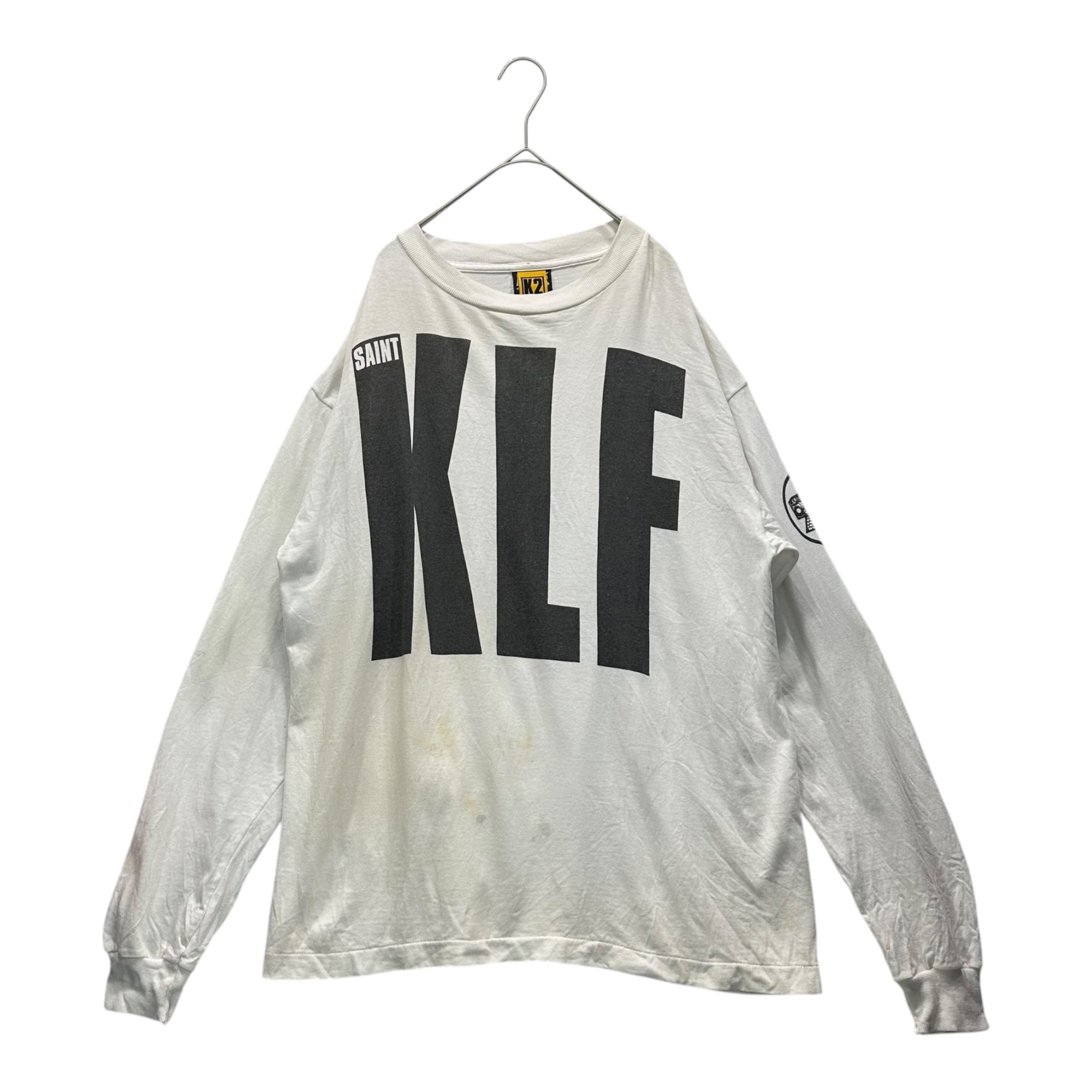 SAINT MICHAEL(セントマイケル) 25AW KLF LS TEE ヴィンテージ 汚れ 加工 長袖 Tシャツ SM-HR1-0000-C05 S ホワイト