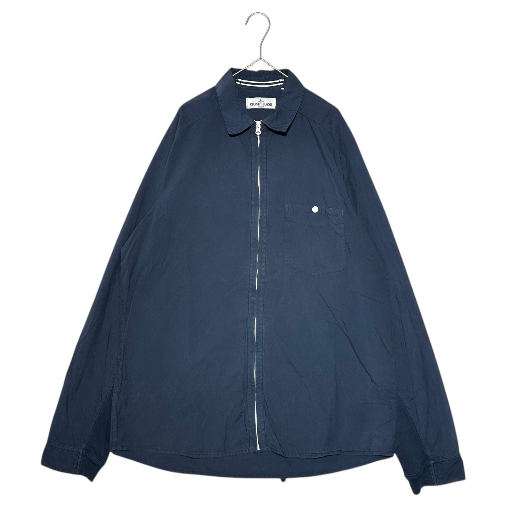 STONE ISLAND(ストーンアイランド) 13SS Cotton Zip-Up Shirt コットン ジップ アップ シャツ 581512702 XL ネイビー 長袖