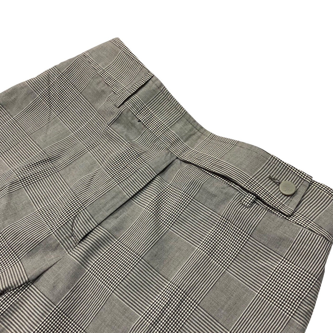 GIORGIO ARMANI(ジョルジオアルマーニ) Glen check wide flare slacks グレンチェック ワイド フレア スラックス 42(XL程度) グレー パンツ