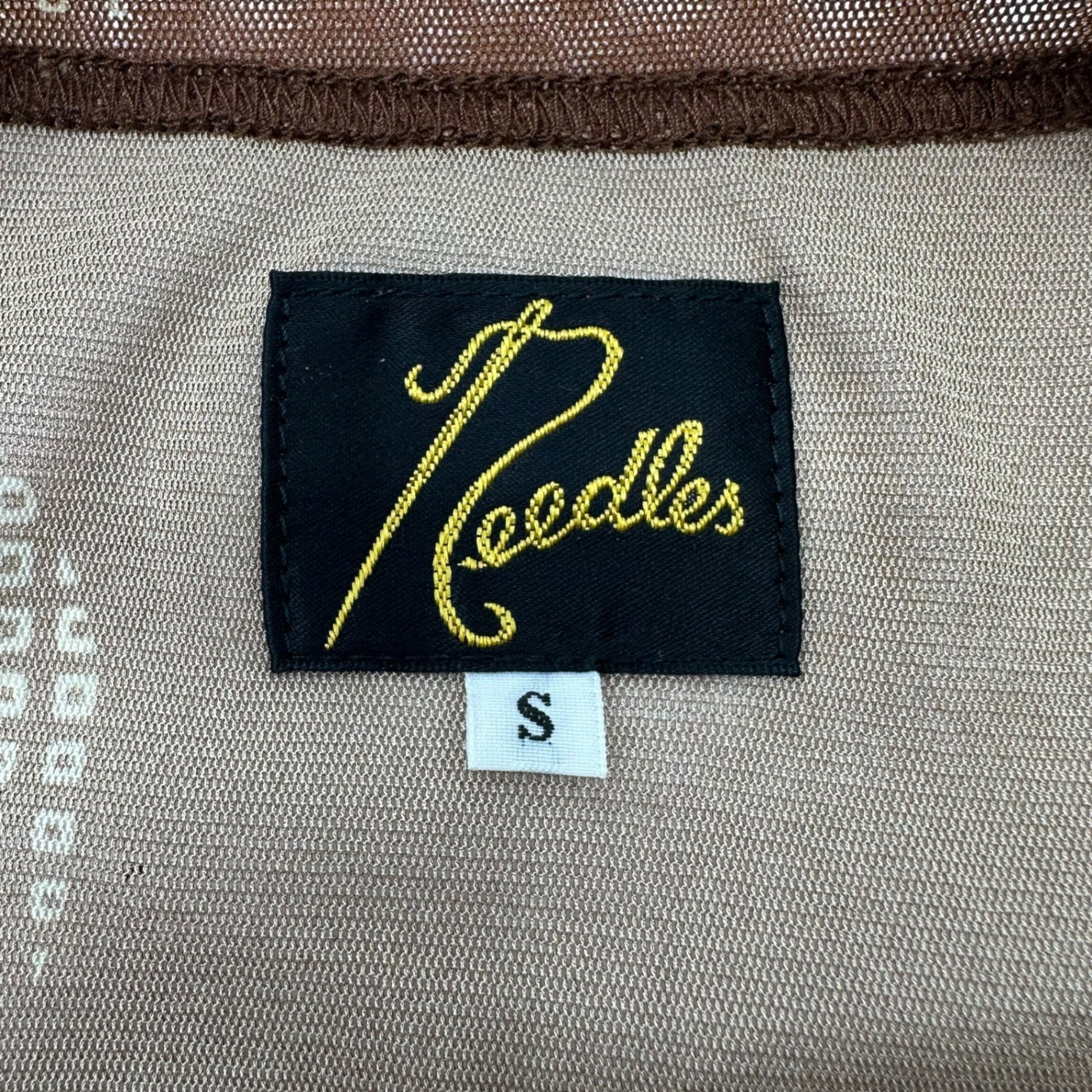 NEEDLES(ニードルズ) L/S U NECK TEE-Poly Mesh 長袖 Uネック Tシャツ メッシュ LQ259 S ブラウン シアー シースルー