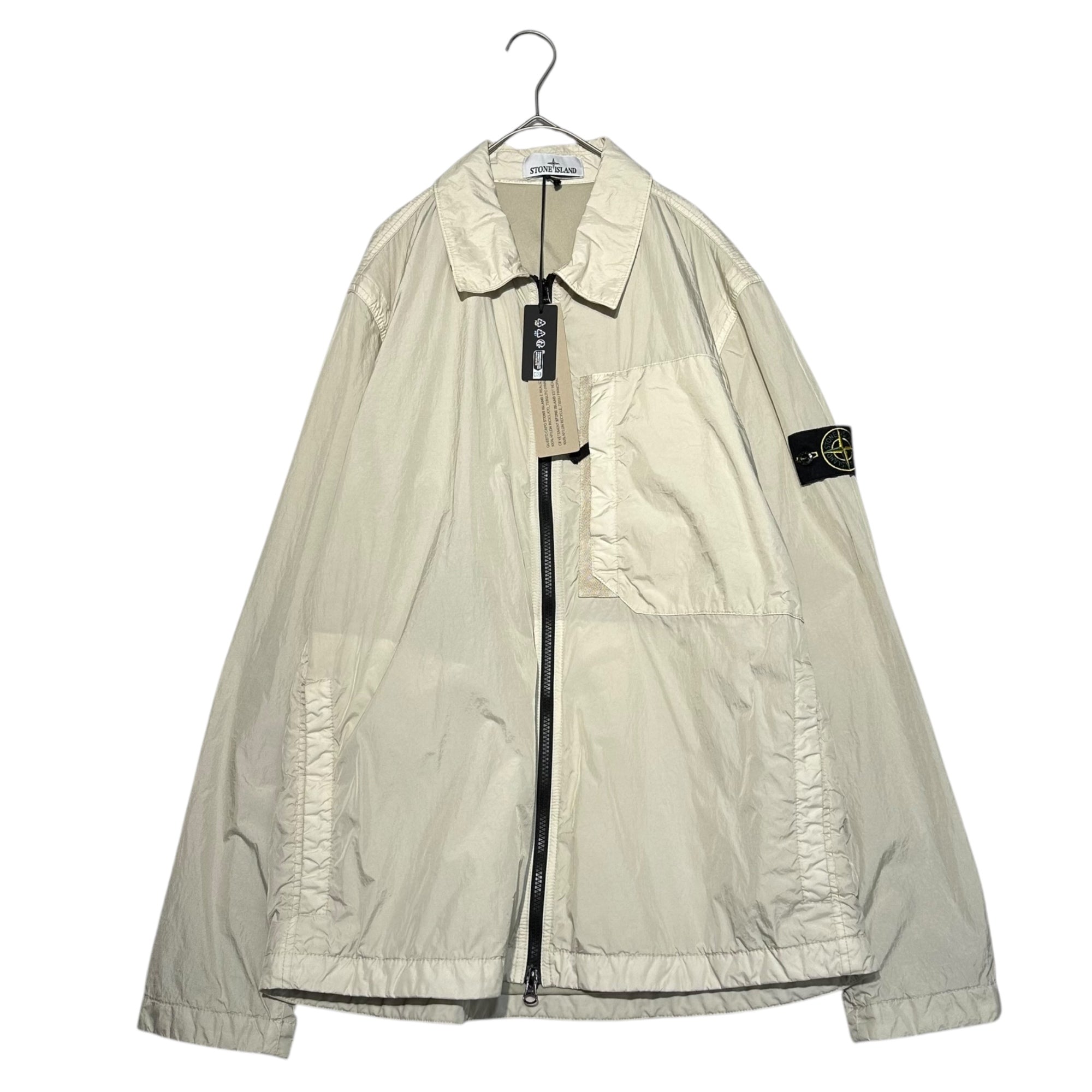 STONE ISLAND(ストーンアイランド) 23AW GARMENT DYED CRINKLE REPS RECYCLED NYLON ガーメント ダイ リサイクル ナイロン シャツ ジャケット 791510723 XL ベージュ ブルゾン