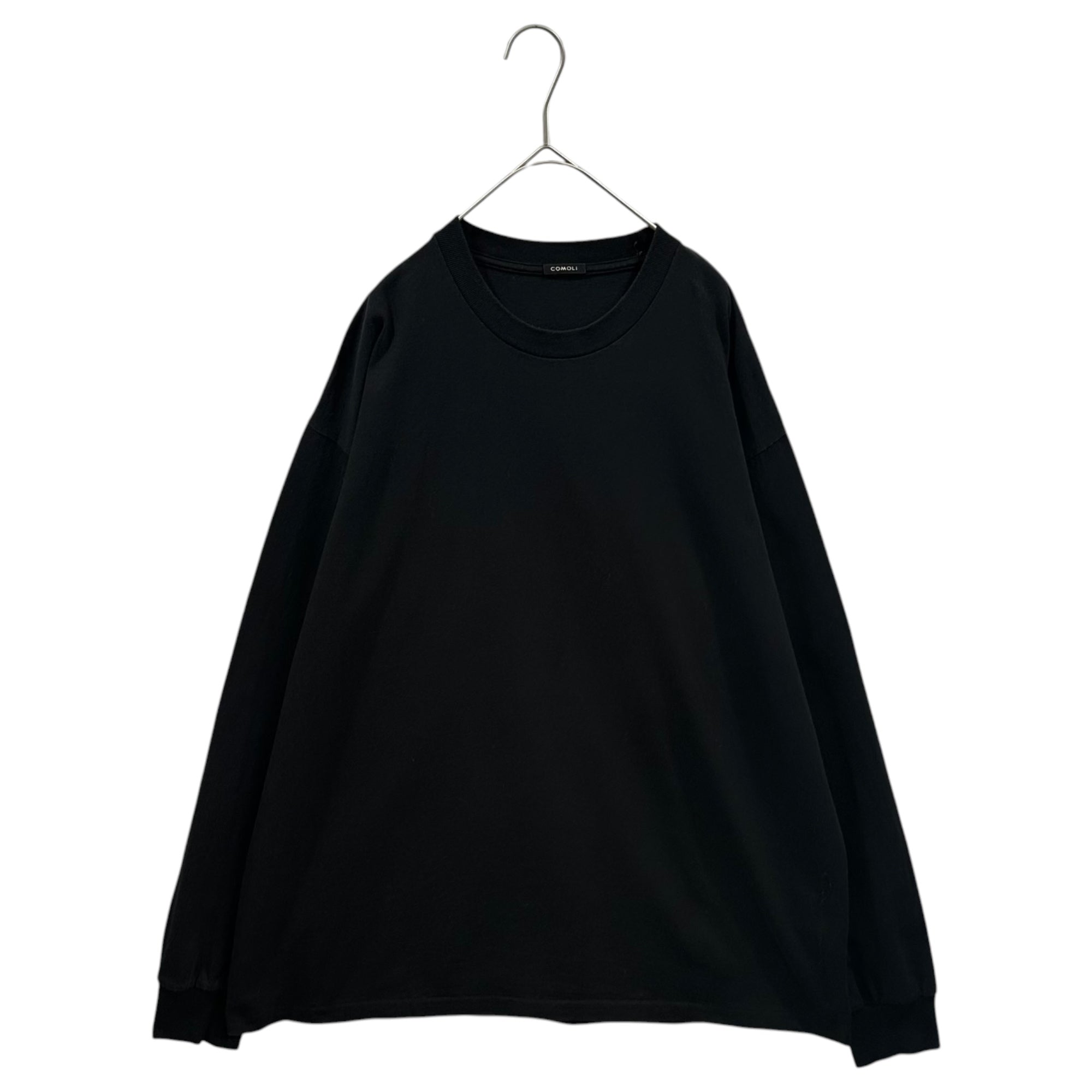 COMOLI(コモリ) 2025SS COTTON JERSEY L/S T-SHIRT コットン ジャージ 長袖 Tシャツ B01-05009 4 ブラック