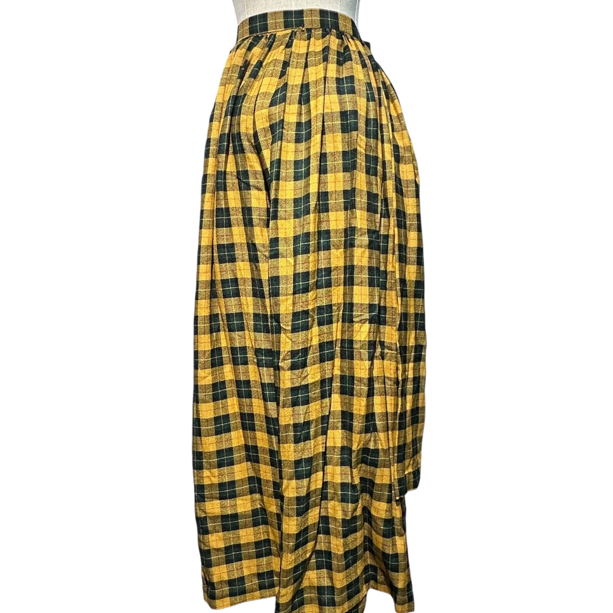 tricot COMME des GARCONS(トリココムデギャルソン) 97AW Vintage Check Pleated Long Skirt Pants ヴィンテージ チェック プリーツ ロング スカート パンツ TP-10004M M マスタード×グリーン×レッド AD1997