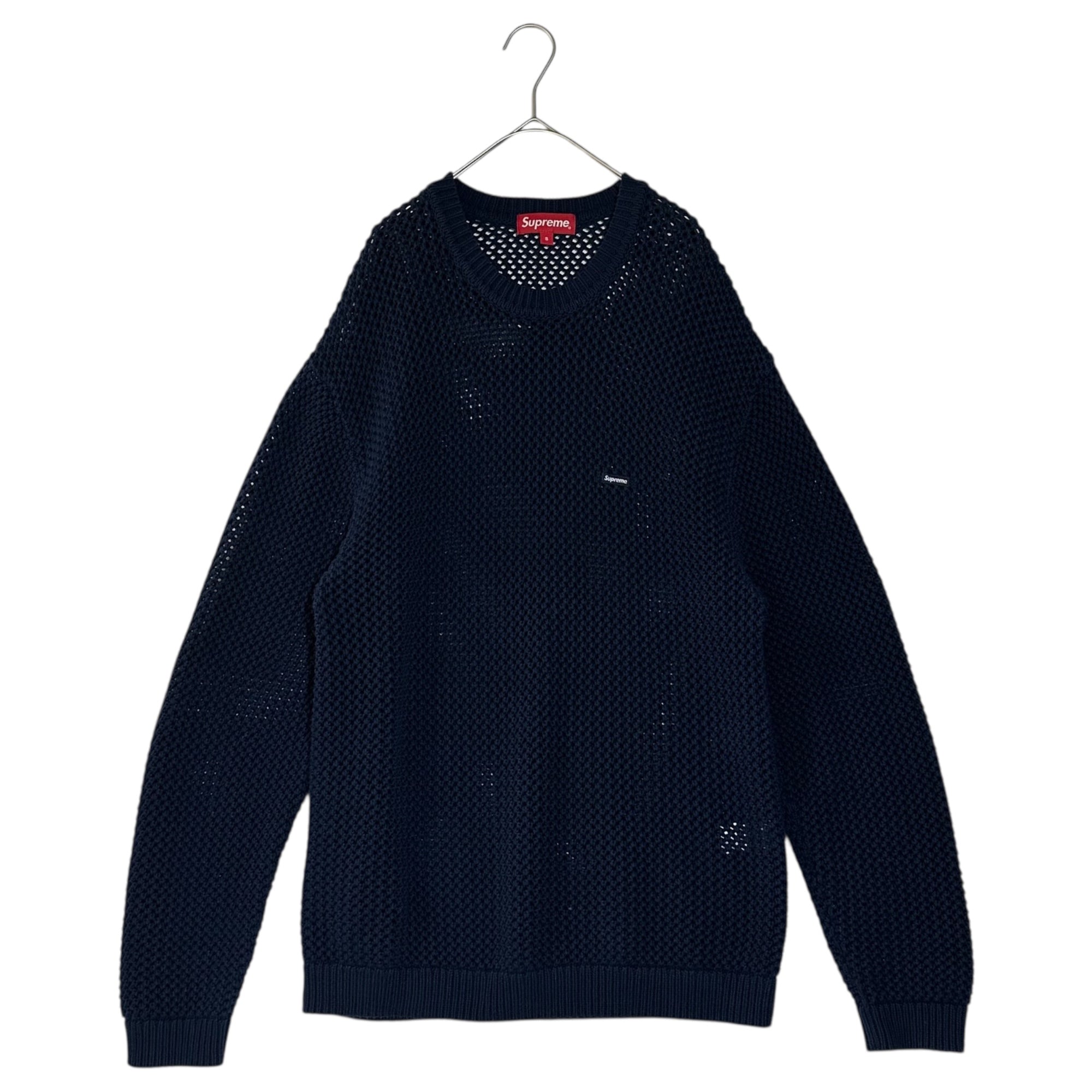 SUPREME(シュプリーム) 22SS Open Knit Small Box Sweater オープン ニット スモール ボックス ロゴ セーター S ネイビー ニット メッシュ 編み