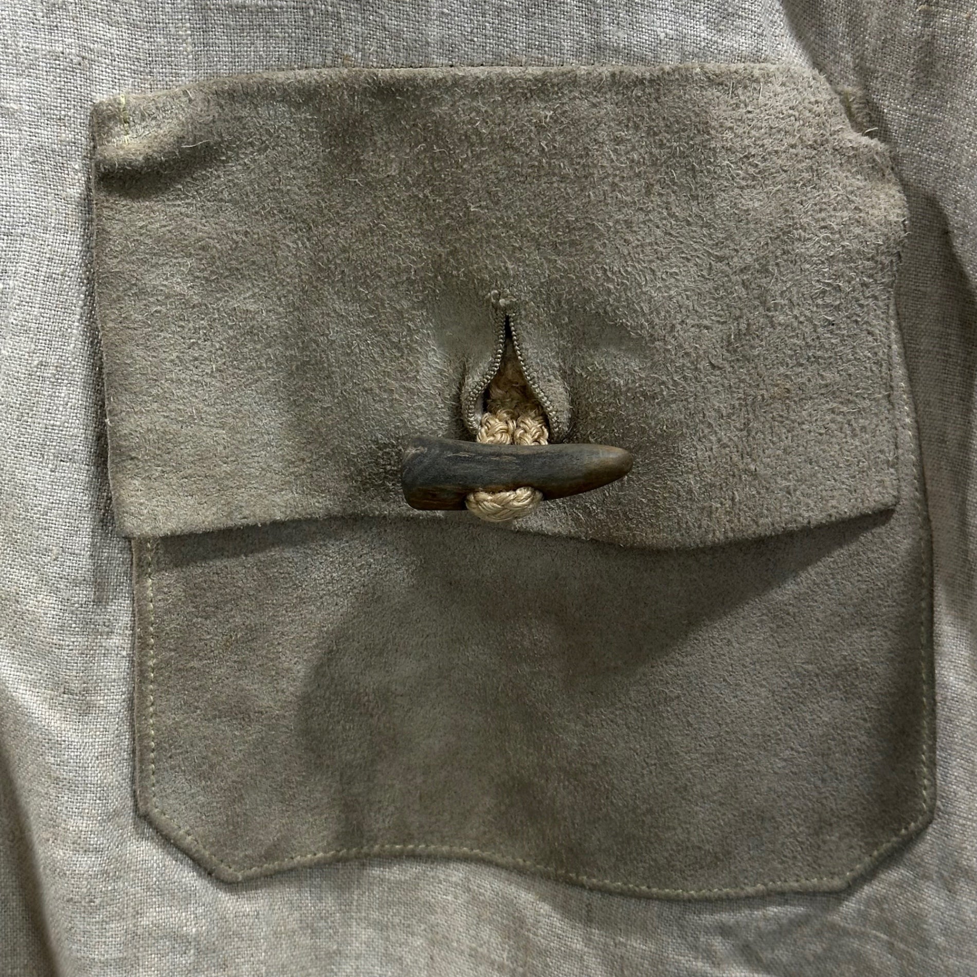 ROBES&CONFECTIONS(ローブスアンドコンフェクションズ) Pocket Leather Linen Sleeveless Dress ポケット レザー リネン ノースリーブ ワンピース FREE ベージュ