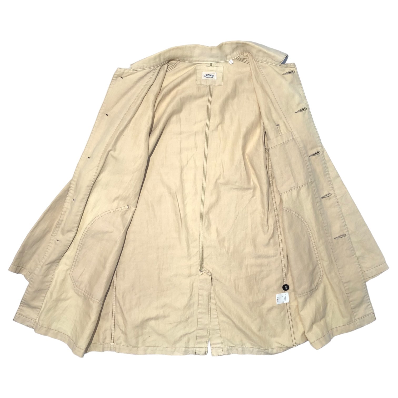 HOLLYWOOD RANCH MARKET(ハリウッドランチマーケット) コットン リネン ショップ コート ジャケット 700016-570 2(M程度) ベージュ