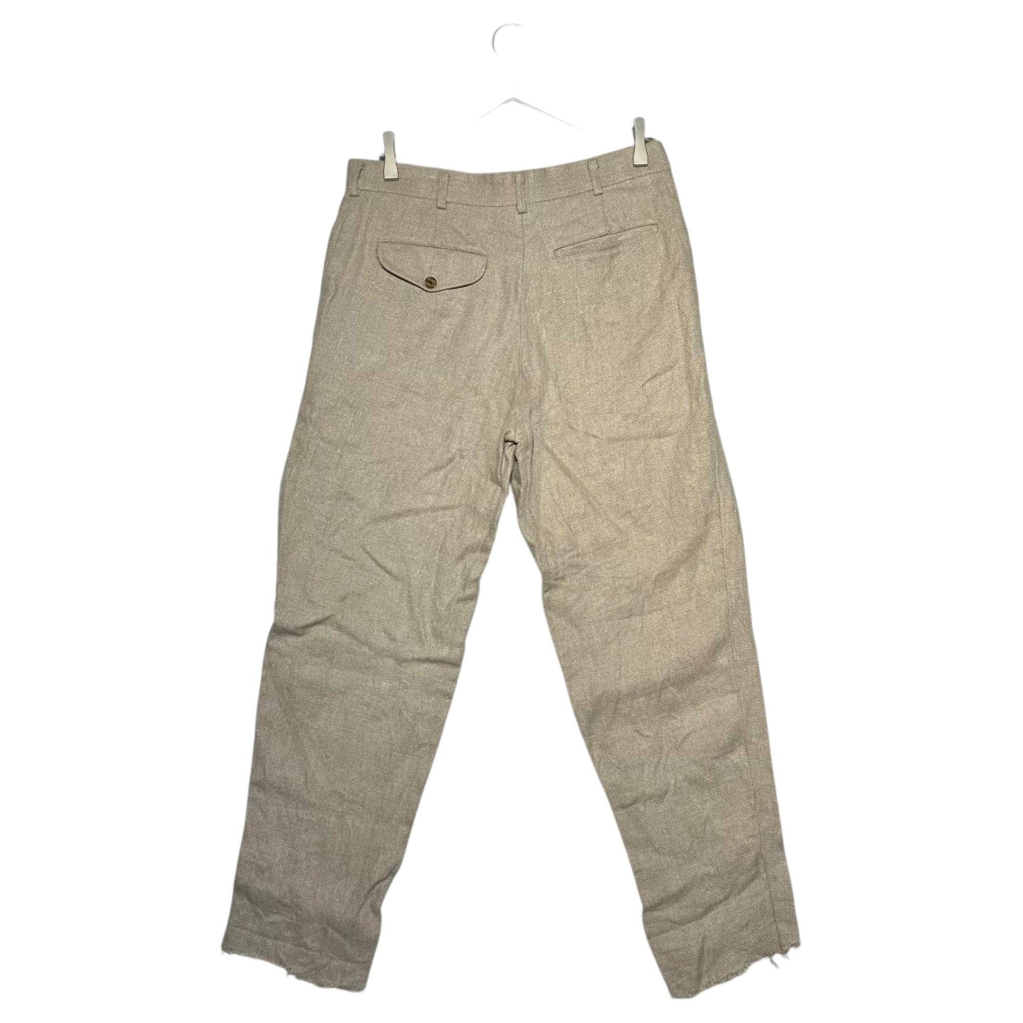 COMME des GARCONS HOMME PLUS(コムデギャルソンオムプリュス) 02SS 蛍光期 Linen tapered slacks リネン テーパード スラックス XE-P070 M ベージュ AD2001