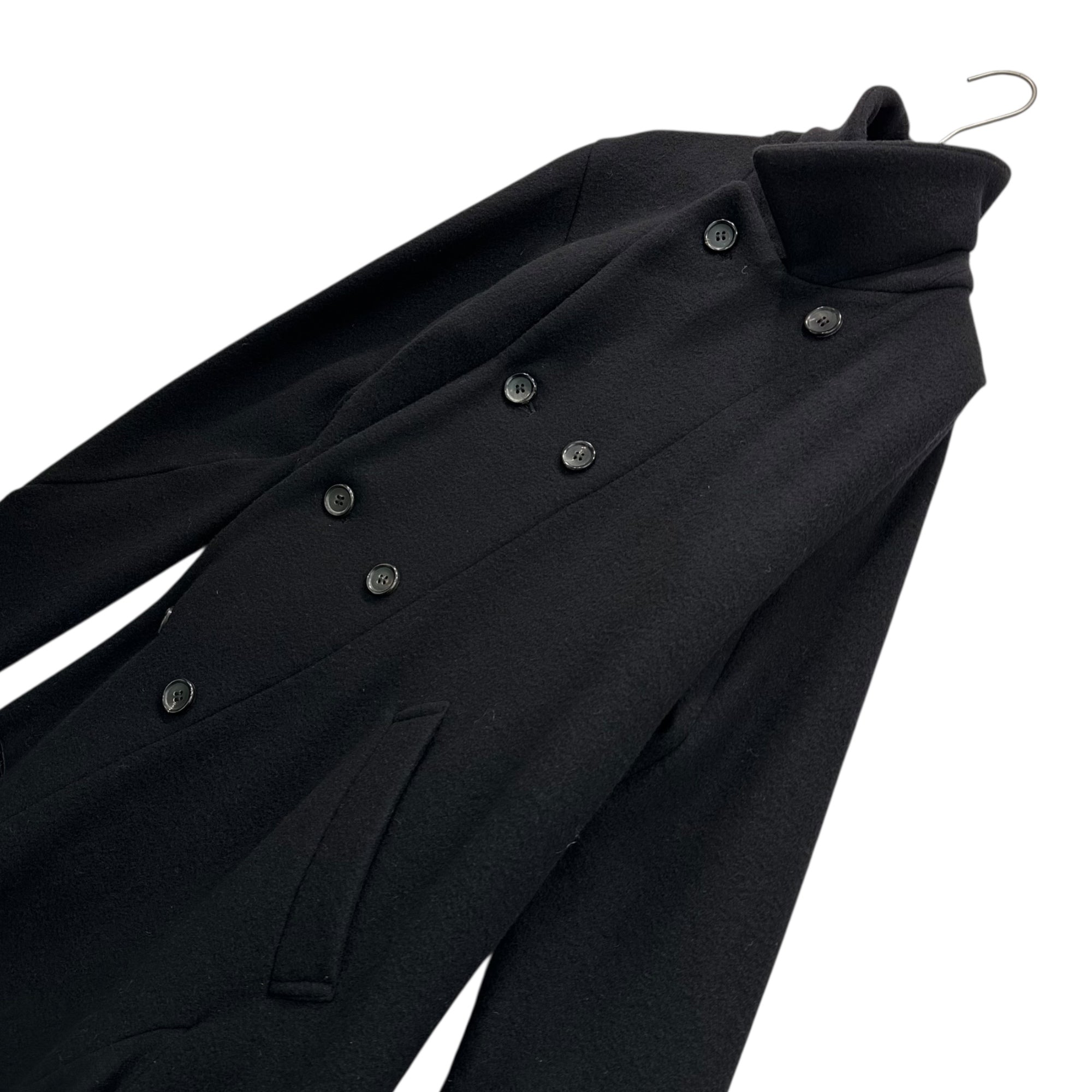 COMME des GARCONS COMME des GARCONS(コムデギャルソンコムデギャルソン) 14AW Twisted Melton Double Long Coat 捻じれ メルトン ダブル ロング コート RN-J033 M ブラック AD2014