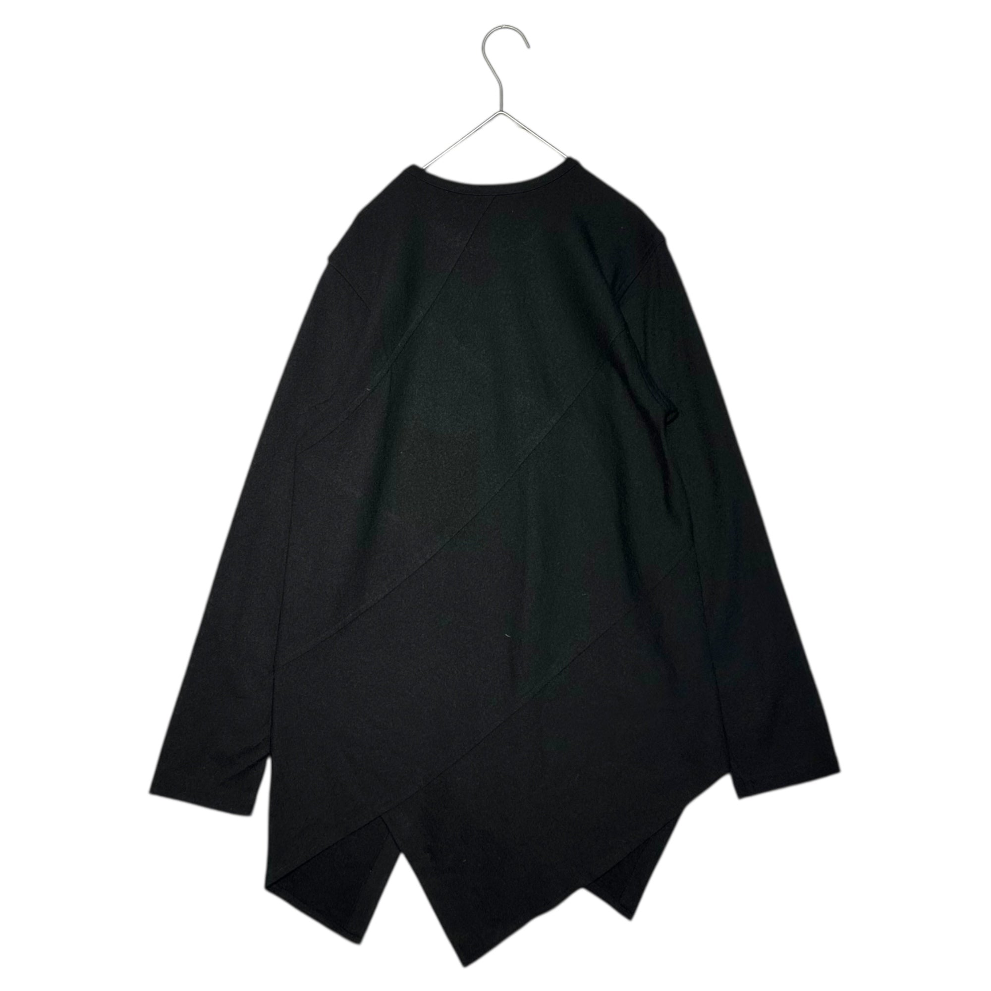 Y's(ワイズ) 90's Crew neck modified wool cut and sew クルーネック 変形 ウール カットソー YL-T75-154 FREE ブラック