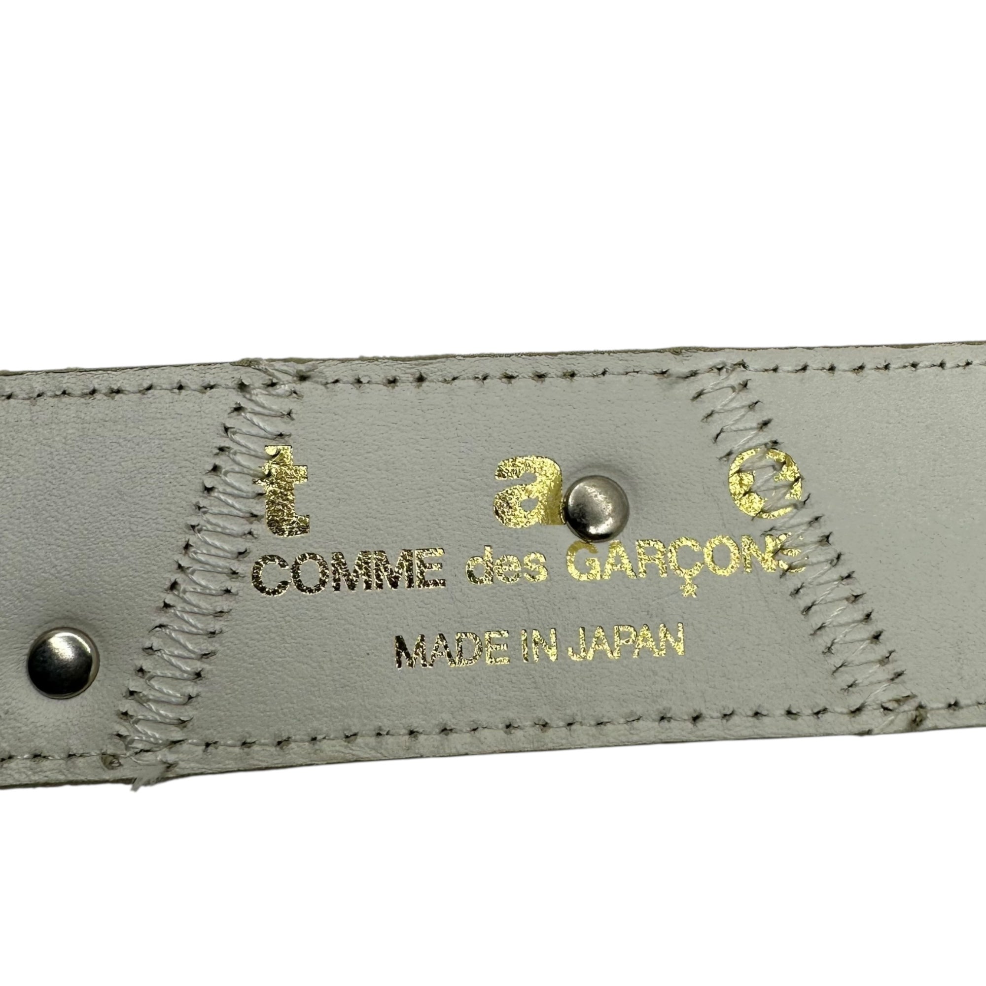 TAO COMME des GARCONS(タオコムデギャルソン) Bijou Patchwork Leather Belt ビジュー パッチワーク レザー ベルト ホワイト