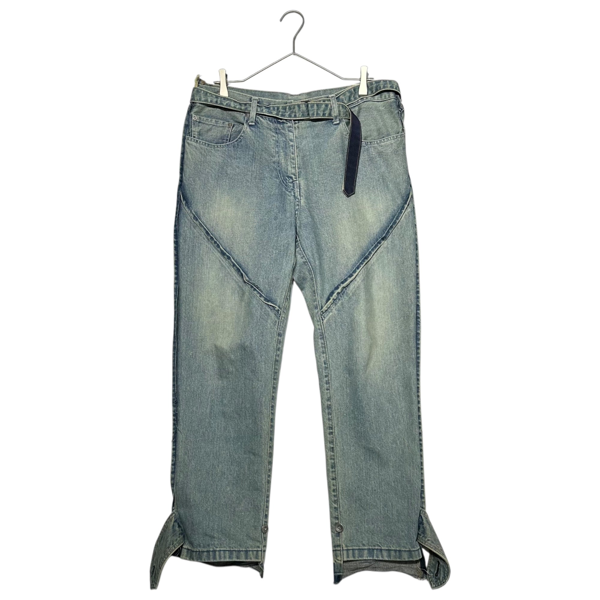 sacai(サカイ) 18AW Cut Off Docking Denim カットカフ 再構築 ドッキング デニム パンツ 18-03950 2(M程度) ライトインディゴ