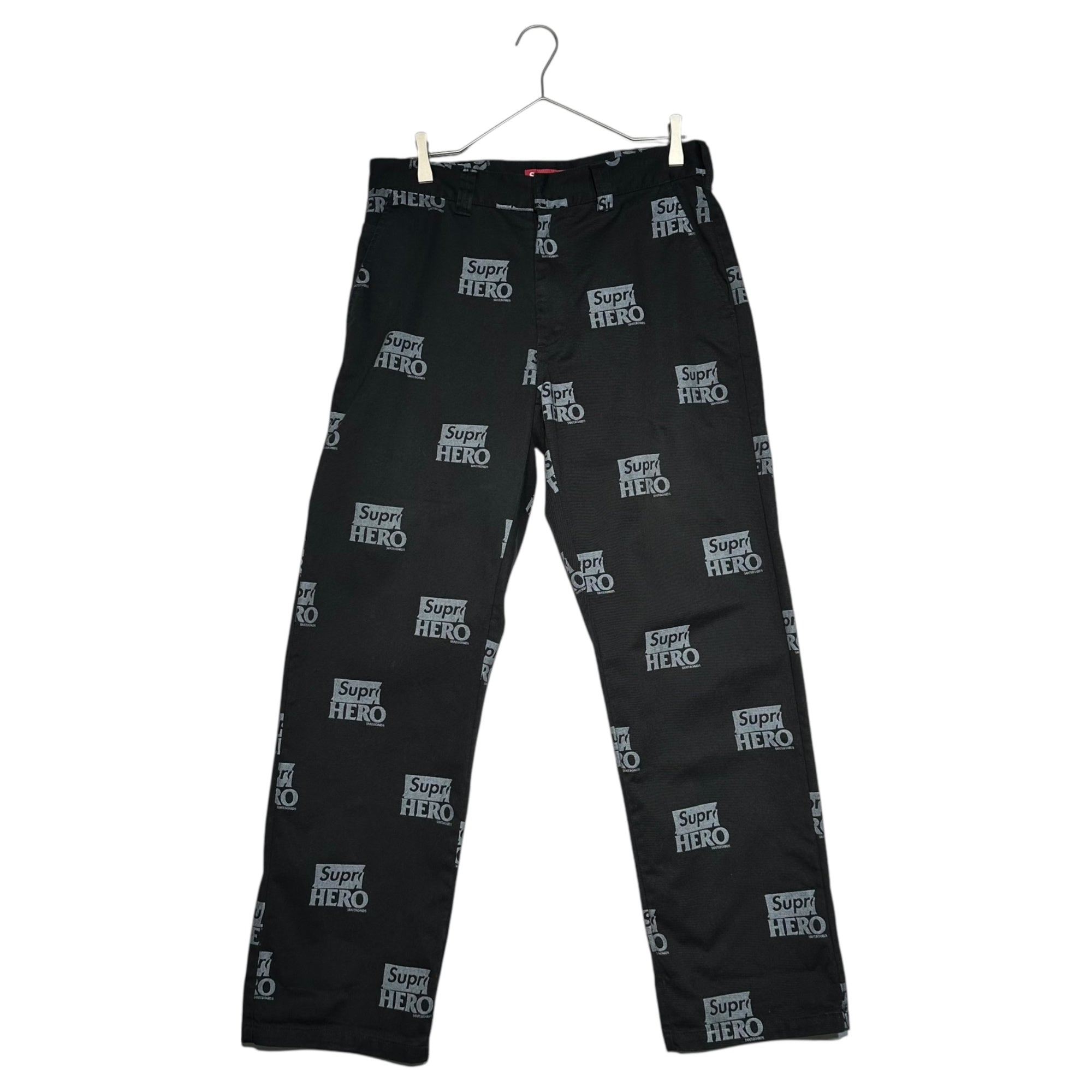 SUPREME×ANTIHERO(シュプリーム×アンタイヒーロー) 22SS Work Pant 総 ロゴ プリント ワーク パンツ 30 ブラック ストレート