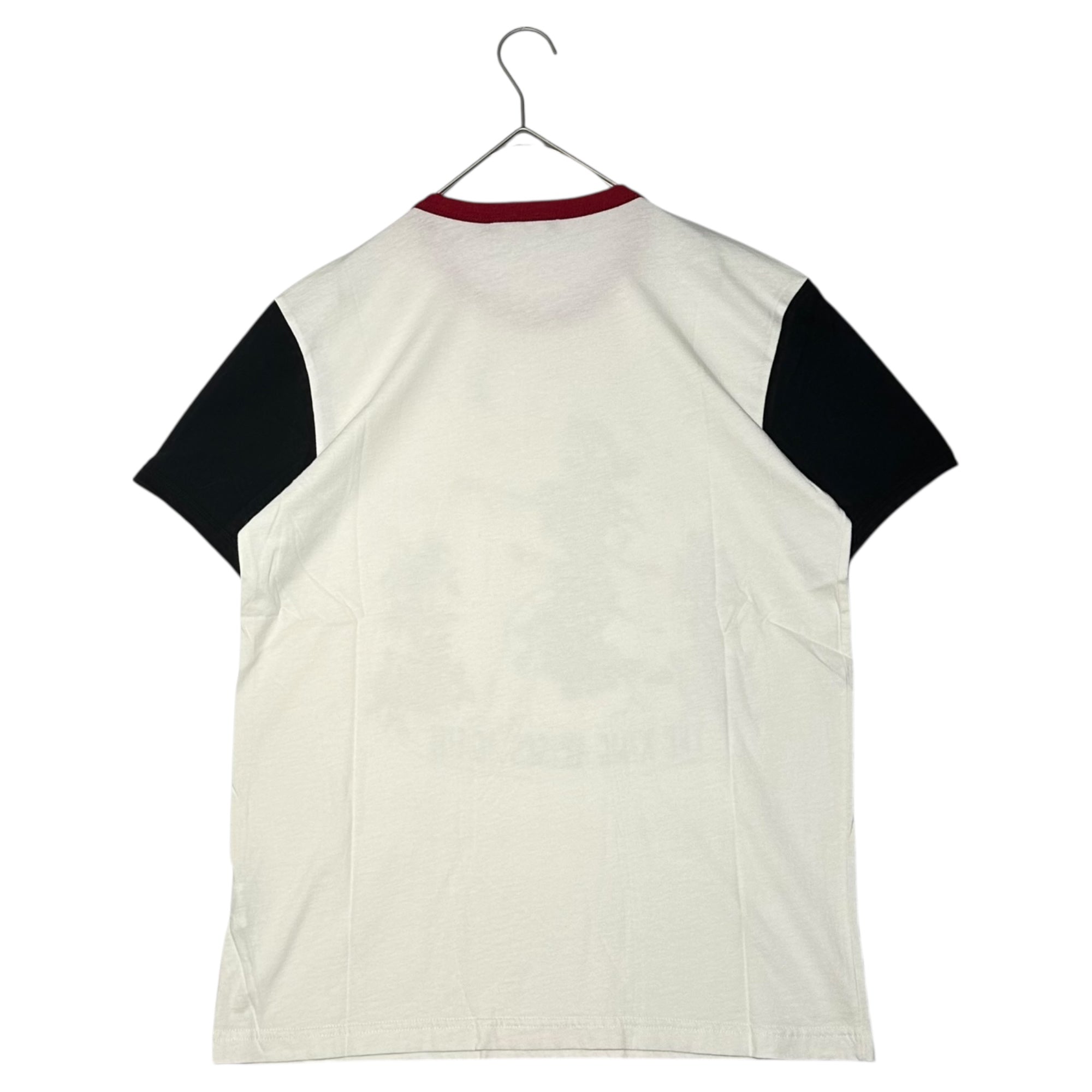 DOLCE&GABBANA(ドルチェ&ガッバーナドルガバ) "THE KING ARISES AGAIN” Graphic Ringer T-Shirt グラフィック リンガー Tシャツ G8GH7T FS7SN 50(L程度) ホワイト×レッド