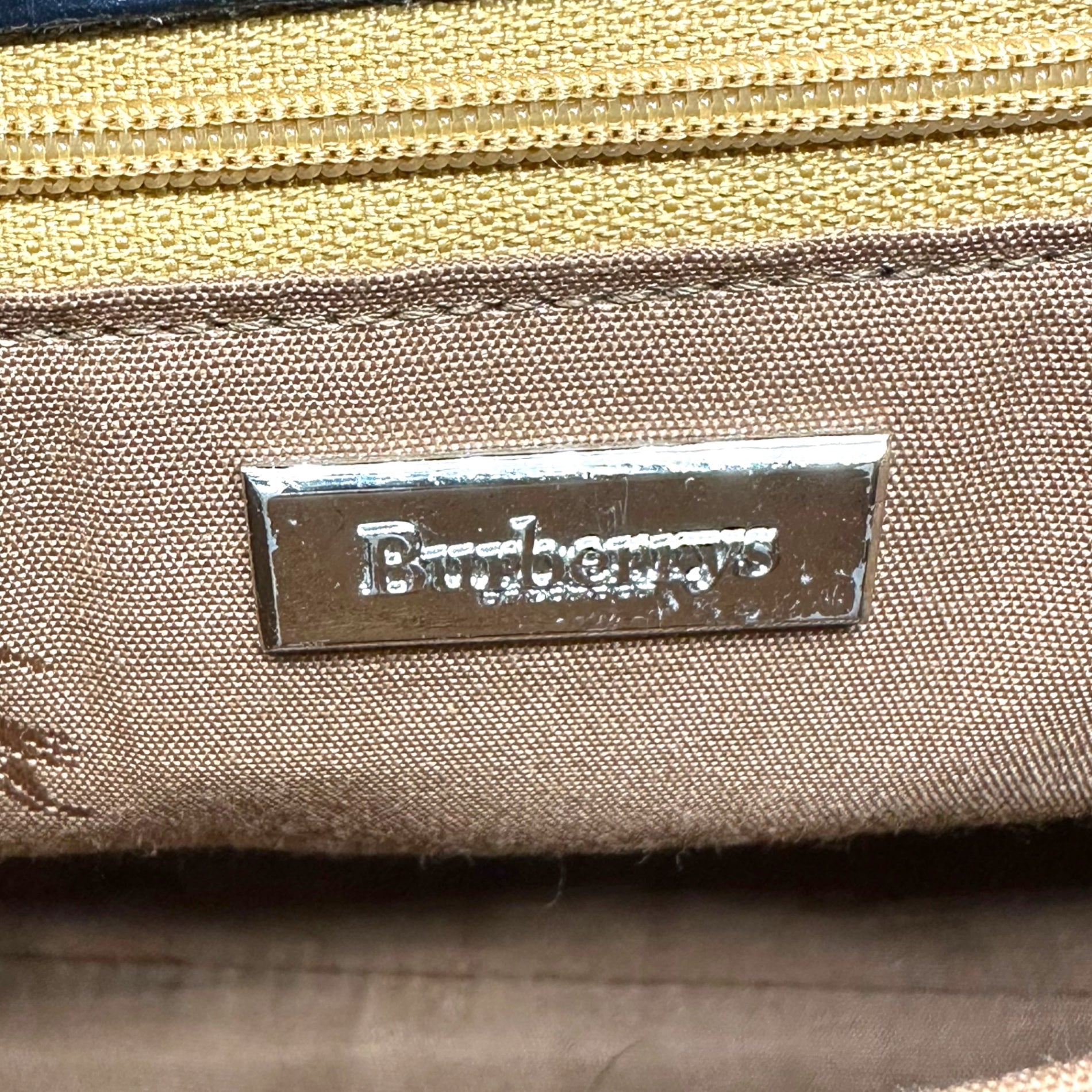Burberrys(バーバリーズ) Novacek leather tricot one-shoulder bag ノバチェック レザー 切替 ワンショルダー バッグ ベージュ×ブラック ハンド ミニ ヴィンテージ