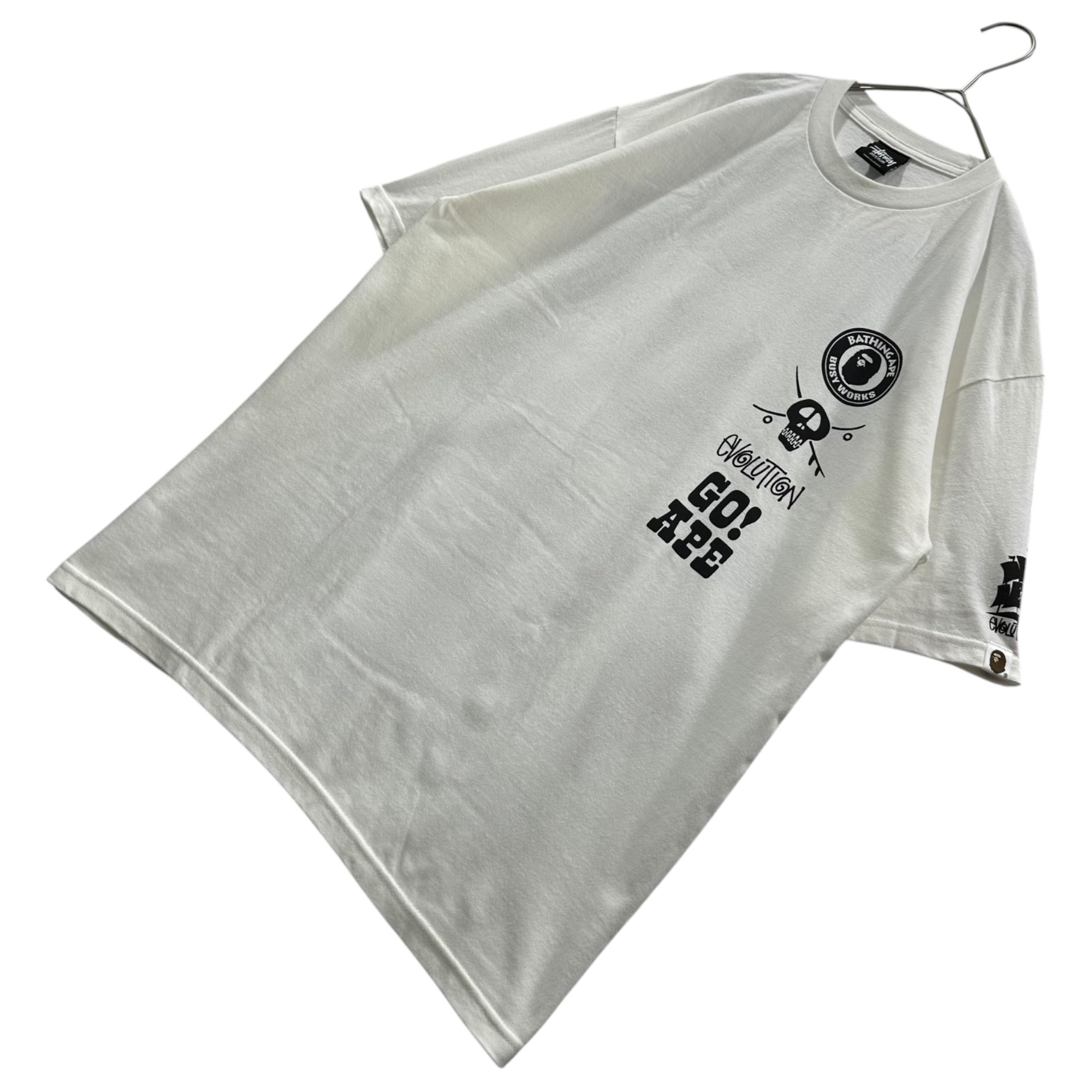 STUSSY×A BATHING APE(ステューシー×アベイシングエイプ) 2010’s 30th Anniversary Tee 30周年記念 Tシャツ M ホワイト ロゴ