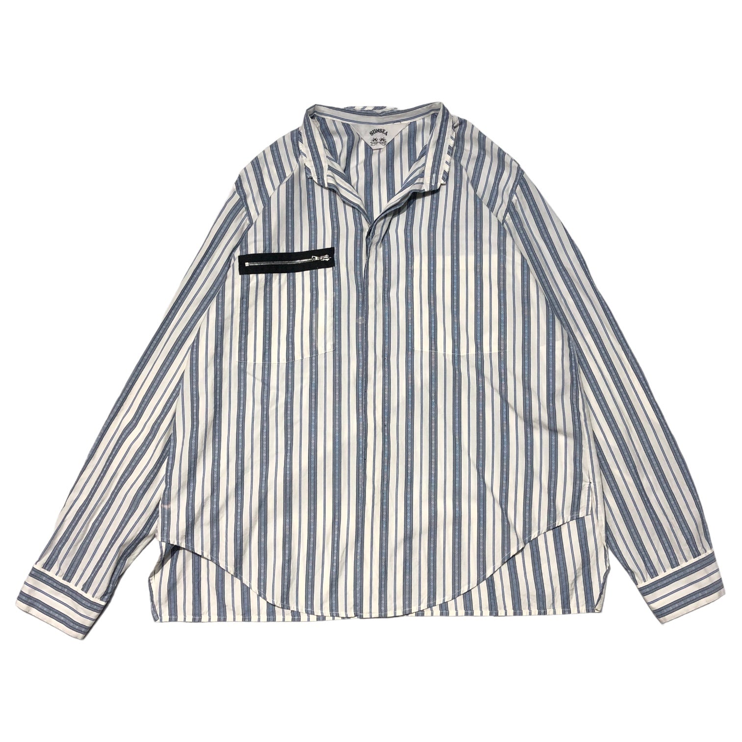 SUNSEA(サンシー) 18SS BLUE NOTE STRIPE SHIRT ブルーノート ストライプ シャツ 18S29 SIZE 2(M) ホワイト×ライトブルー