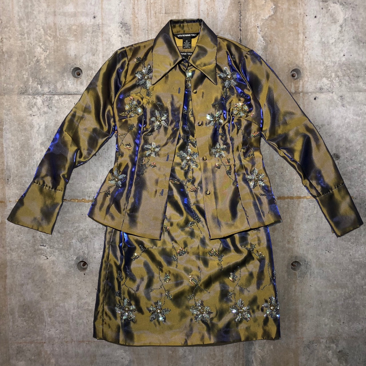 VIVIENNE TAM(ヴィヴィアンタム) アンサンブルビジューワンピース/シャツ 0(Sサイズ程度) パープル