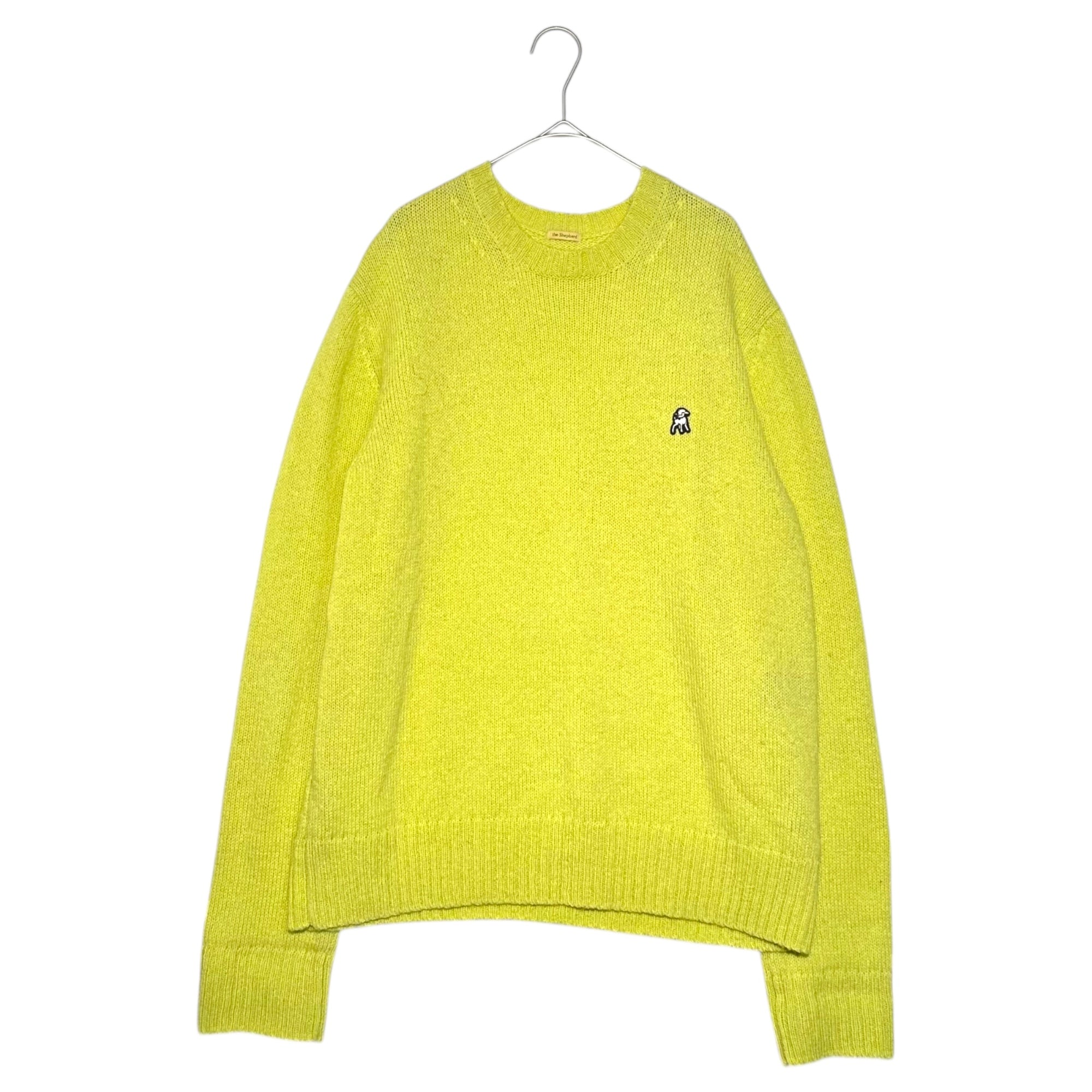 the Shepherd(ザシェパード) 20AW Elbow Patch Stitch Wool Knit エルボーパッチ ステッチ ウール ニット USZ4901-1 4 ライムグリーン