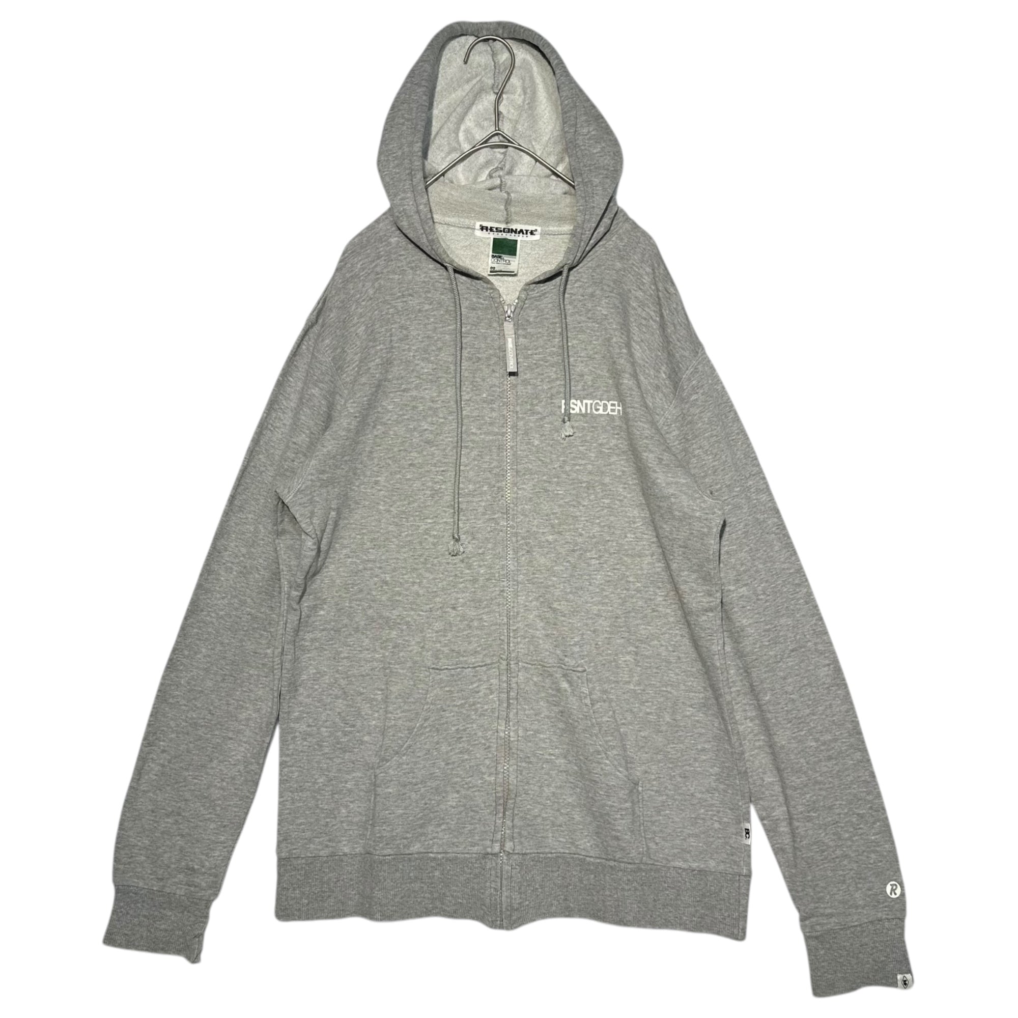 RESONATE GOODENOUGH(リゾネイトグッドイナフ) 00's BASE CONTROL BODY ZIP UP LOGO PARKA 2000年代 ベースコントロール ボディ ジップアップ ロゴ パーカー 02(M) グレー