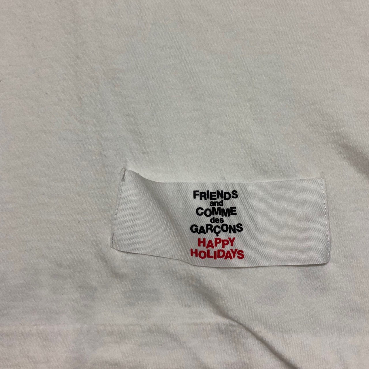 COMME des GARCONS×Maison Margiela(コムデギャルソン×メゾンマルジェラ) 18AW HOLIDAYSCOLLECTION FREEDOM LONG TEE/ホリデーズコレクションフリーダムロングティー/ロンT/カットソー/エイズTプリント OB-T003 SIZE L ホワイト×ブラック AD2018 レアコラボアイテム