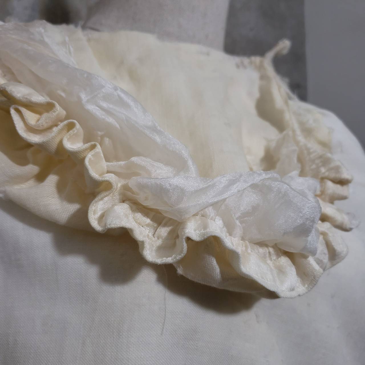 VINTAGE(ヴィンテージ) 50~'sフラワーステッチケープ 表記なし(FREE) アイボリー