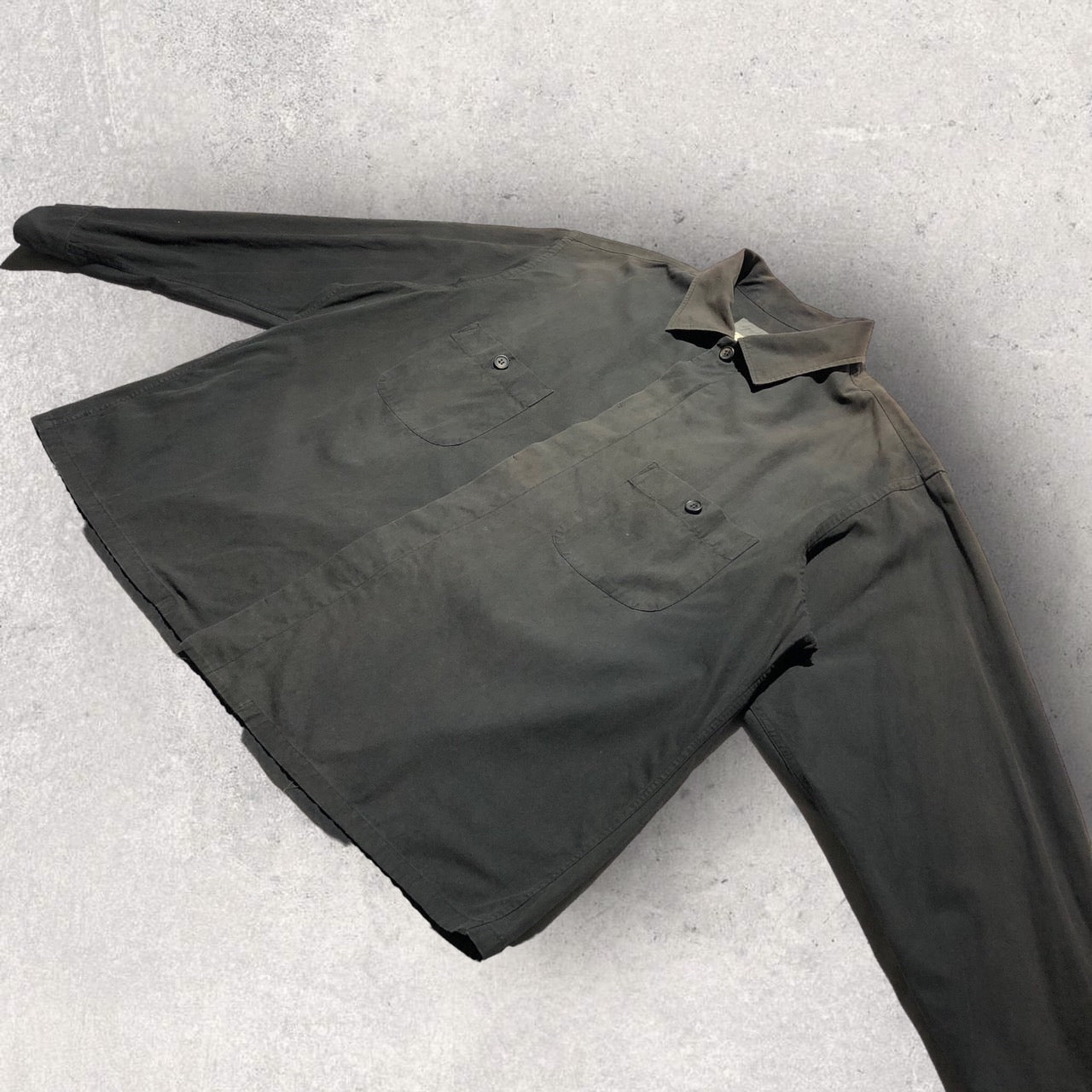 YOHJI YAMAMOTO POUR HOMME(ヨウジヤマモトプールオム) 90'sダブルポケットオープンカラーシャツ S ブラック