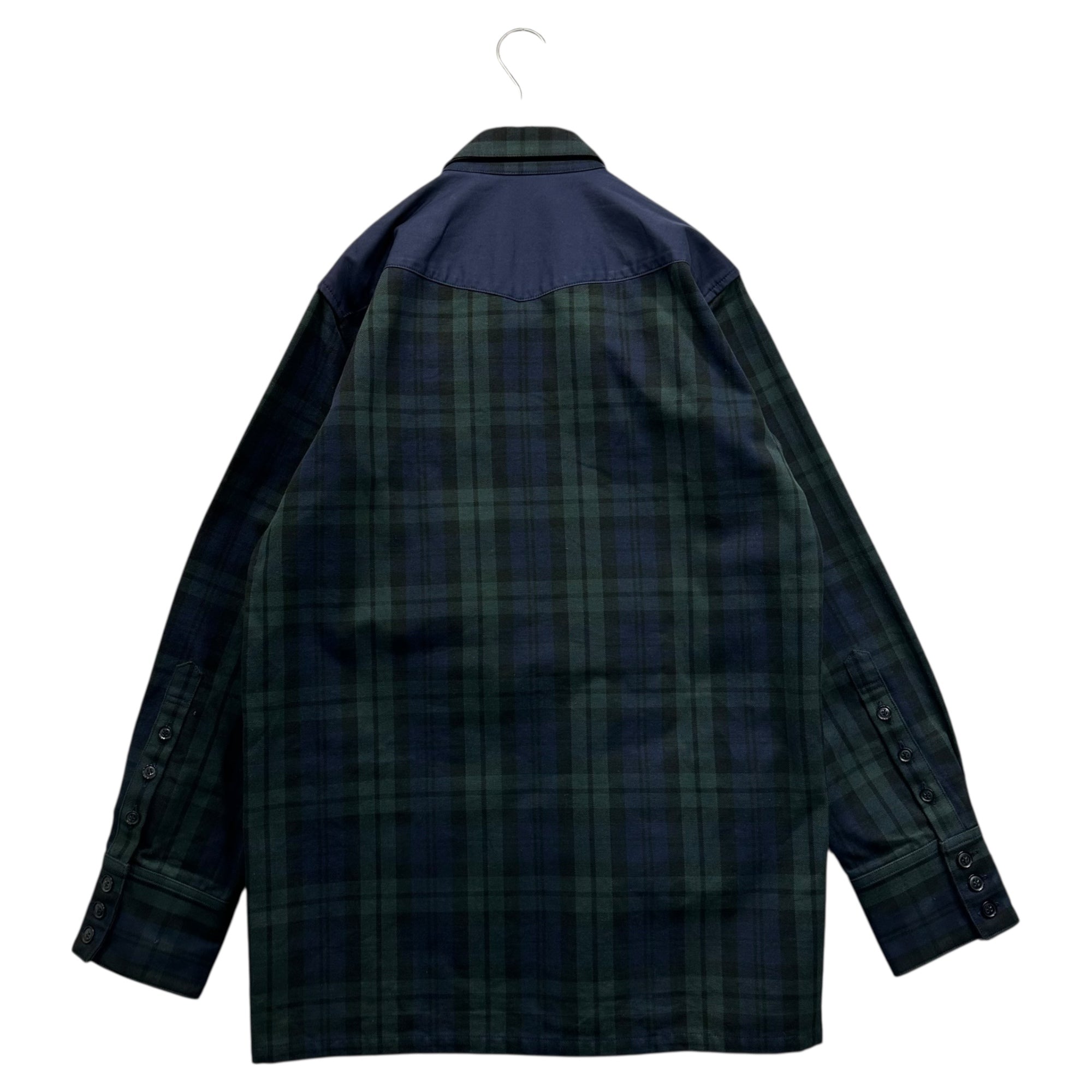 elephant(エレファント) 2003 ×GDC Tartan Check Western Shirt Jacket タータンチェック ウエスタン シャツ ジャケット M ネイビー×グリーン コラボ 映画 Gus Van Sant