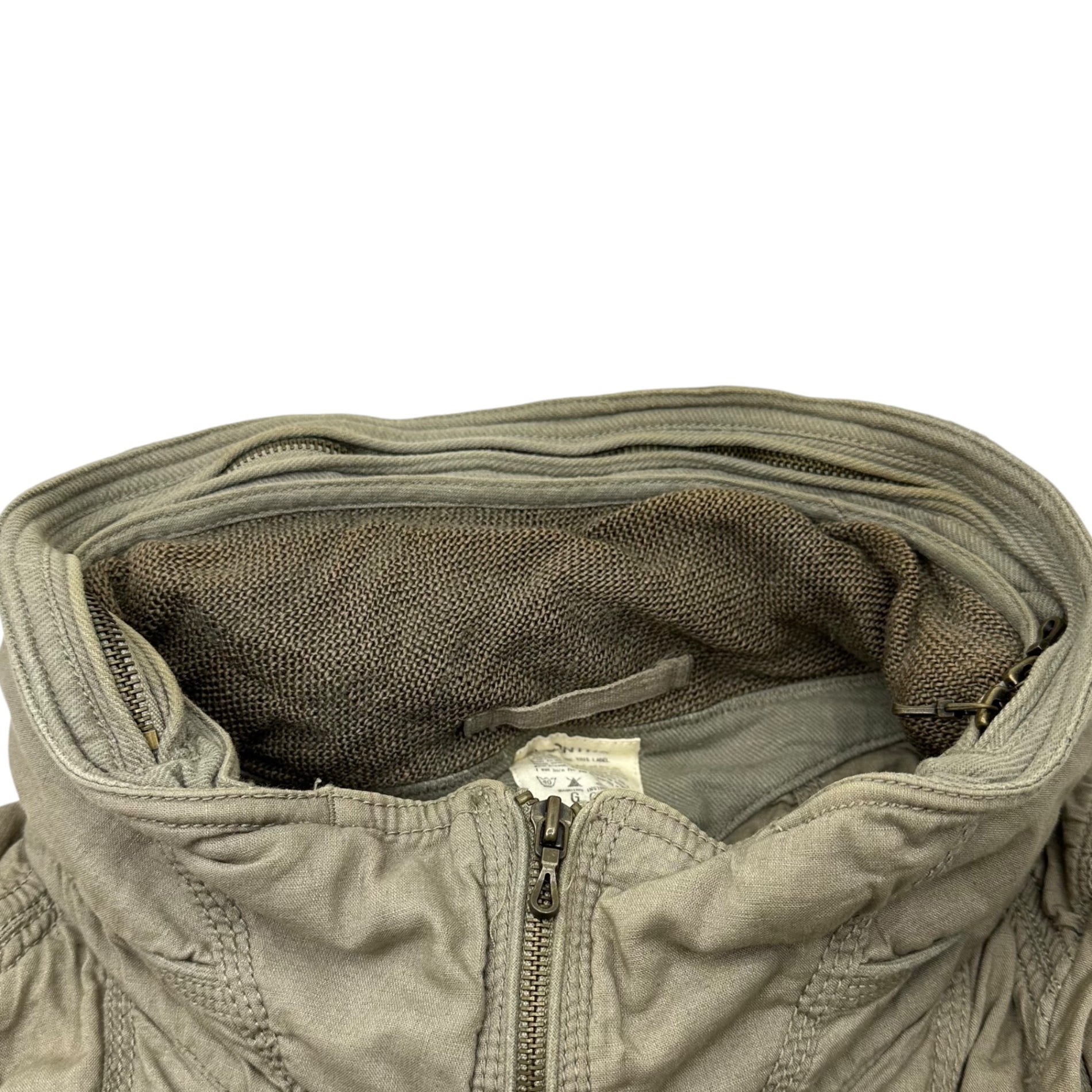 goa(ゴア) Cotton linen hooded gimmick vest コットン リネン フーデット ギミック ベスト 2 ベージュ Y2K 平成