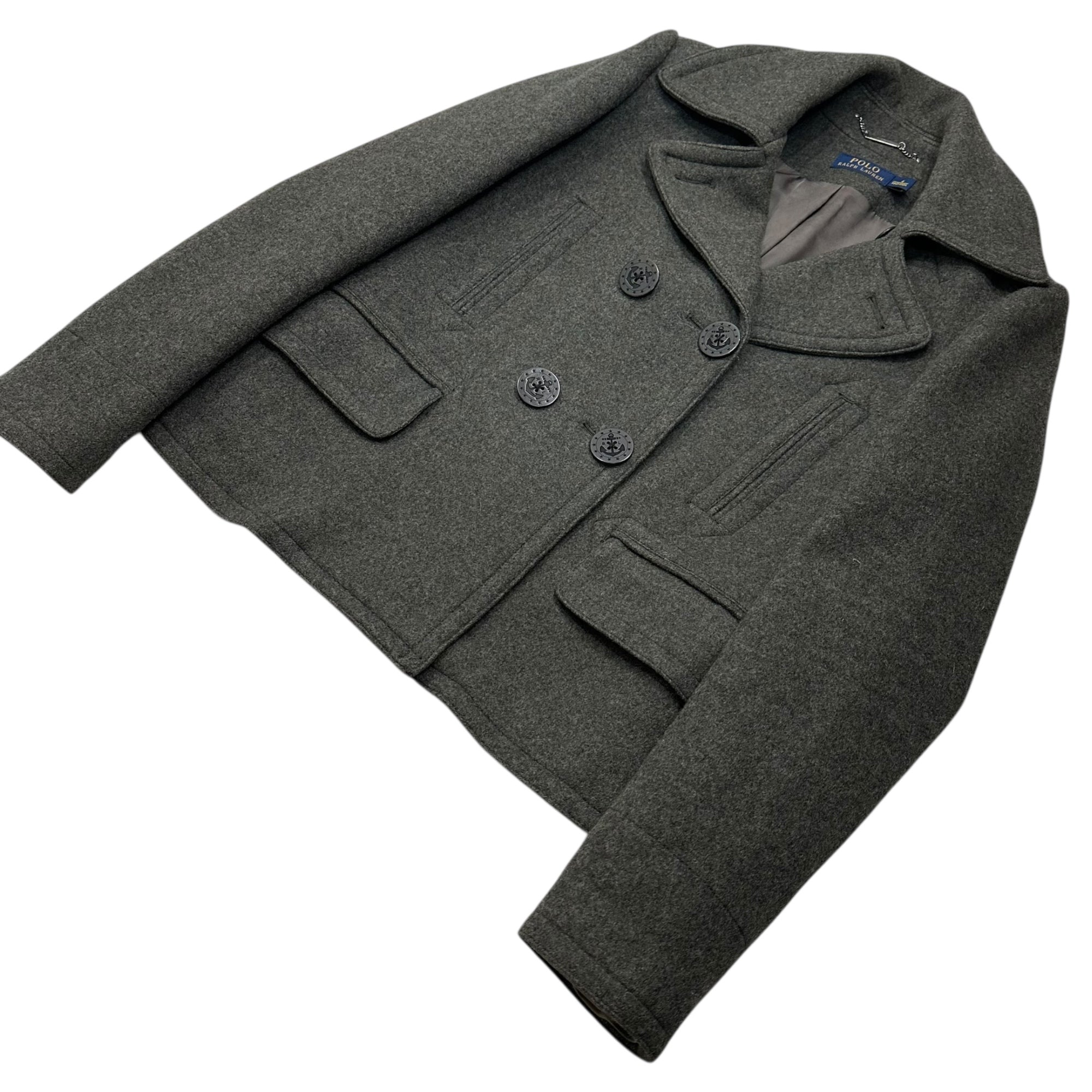 POLO RALPH LAUREN(ポロラルフローレン) Wool Melton Short P Coat ウール メルトン ショート P コート 211568332001 4 160/88A(SM程度) グレー