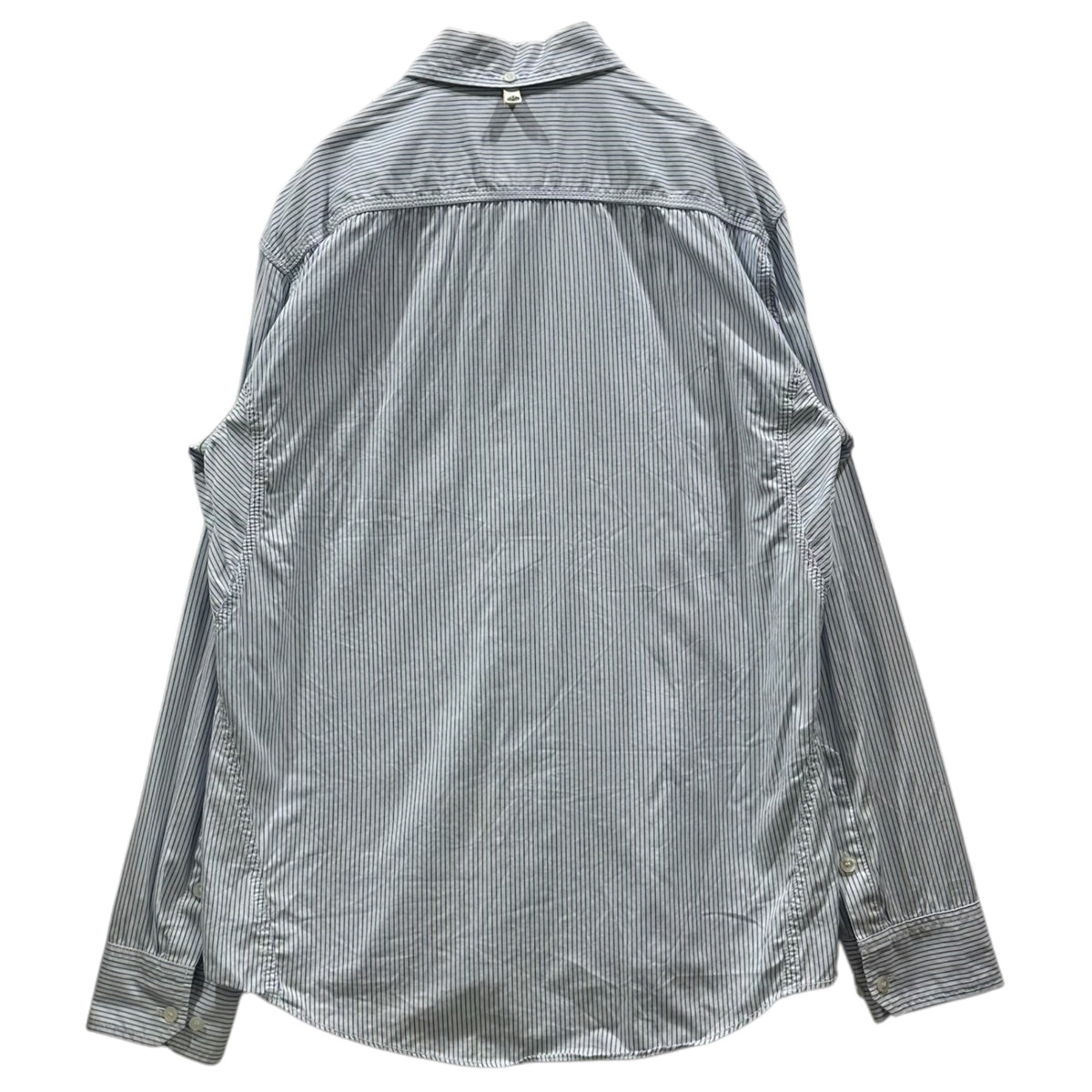 VISVIM(ビズビム/ヴィズヴィム) Striped Button-Down Shirt ストライプ ボタン ダウン シャツ VS0001326 M ホワイト×ライトブルー