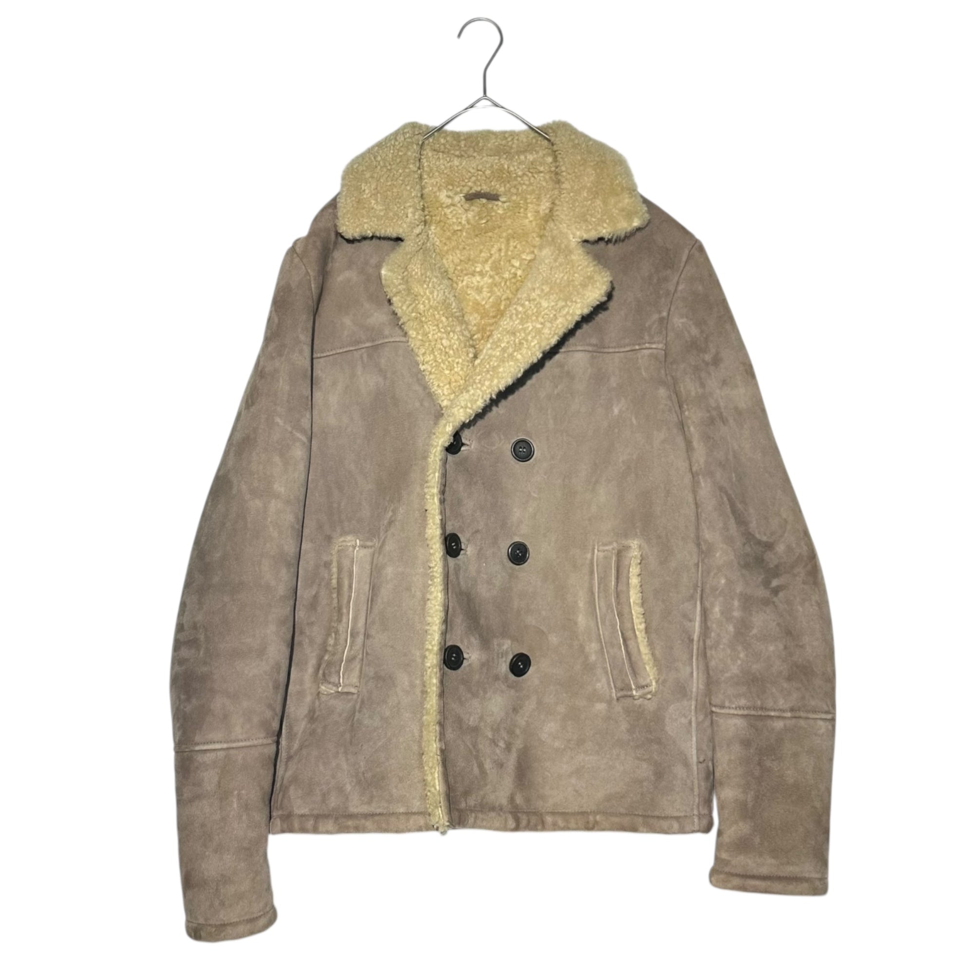MEATPACKING D for Ron Herman (ミートパッキング・ディ フォー ロンハーマン) Mouton Boa Lunch Coat ムートン ボア ランチコート M グレージュ