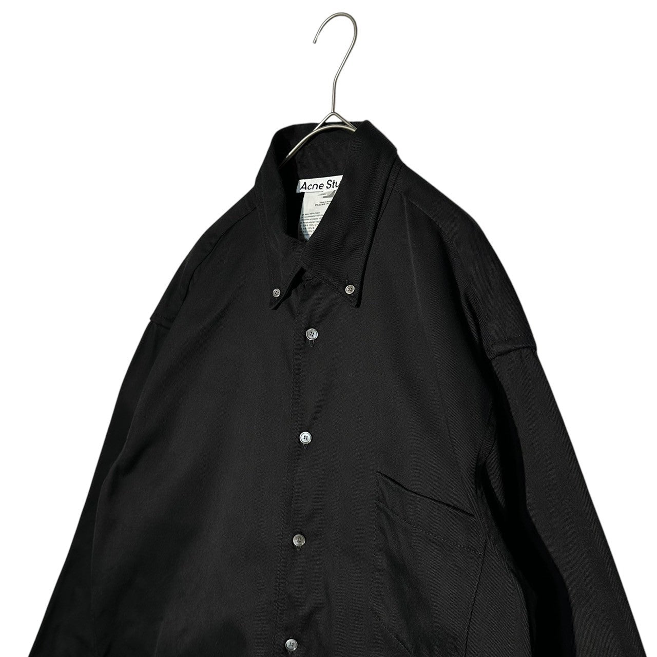 Acne Studios(アクネストゥディオズ) Button-up overshirts Button-down shirts ボタン アップ オーバー シャツ FN-MN-OUTW000932 44(S程度) ブラック ボタンダウン