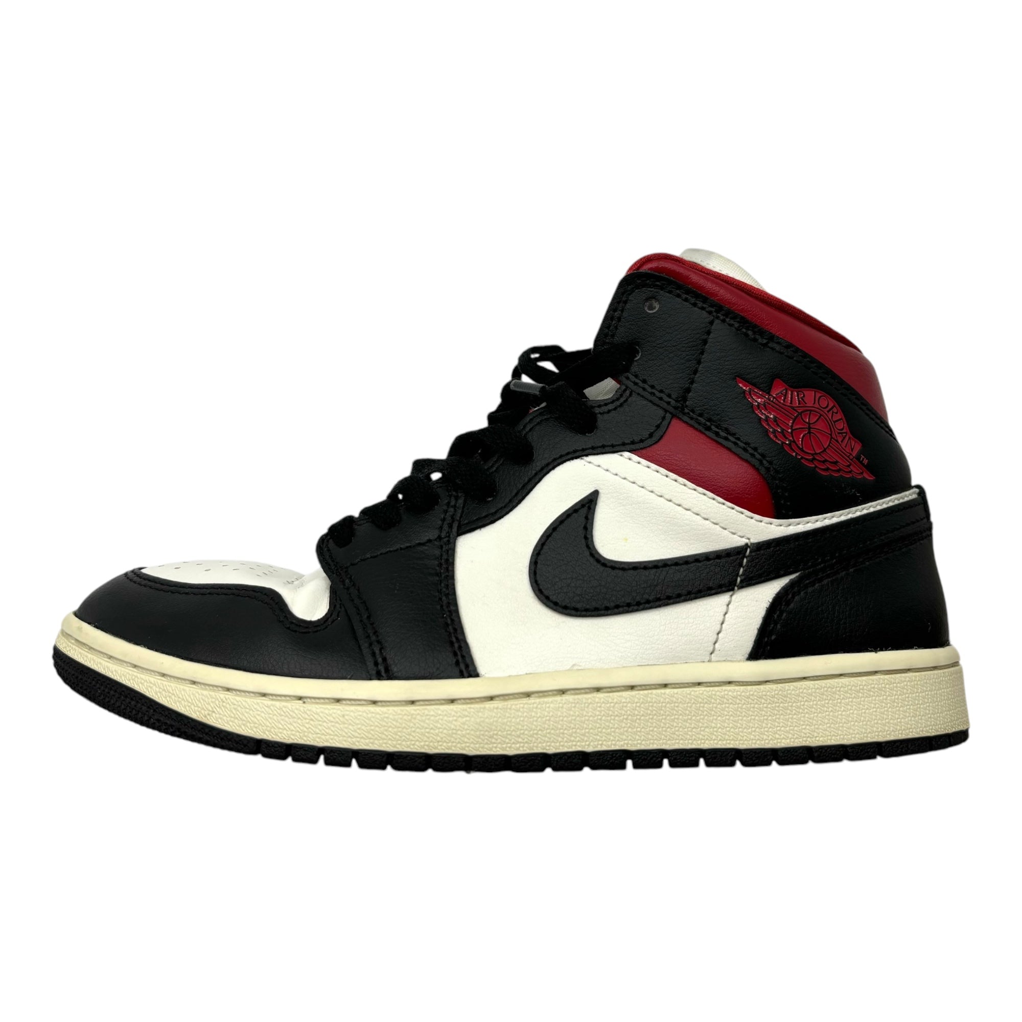 NIKE(ナイキ) W AIR JORDAN 1 MID エアジョーダン 1 ミッド BQ6472-061 25.5cm ブラック×ホワイト×レッド ハイカット スニーカー