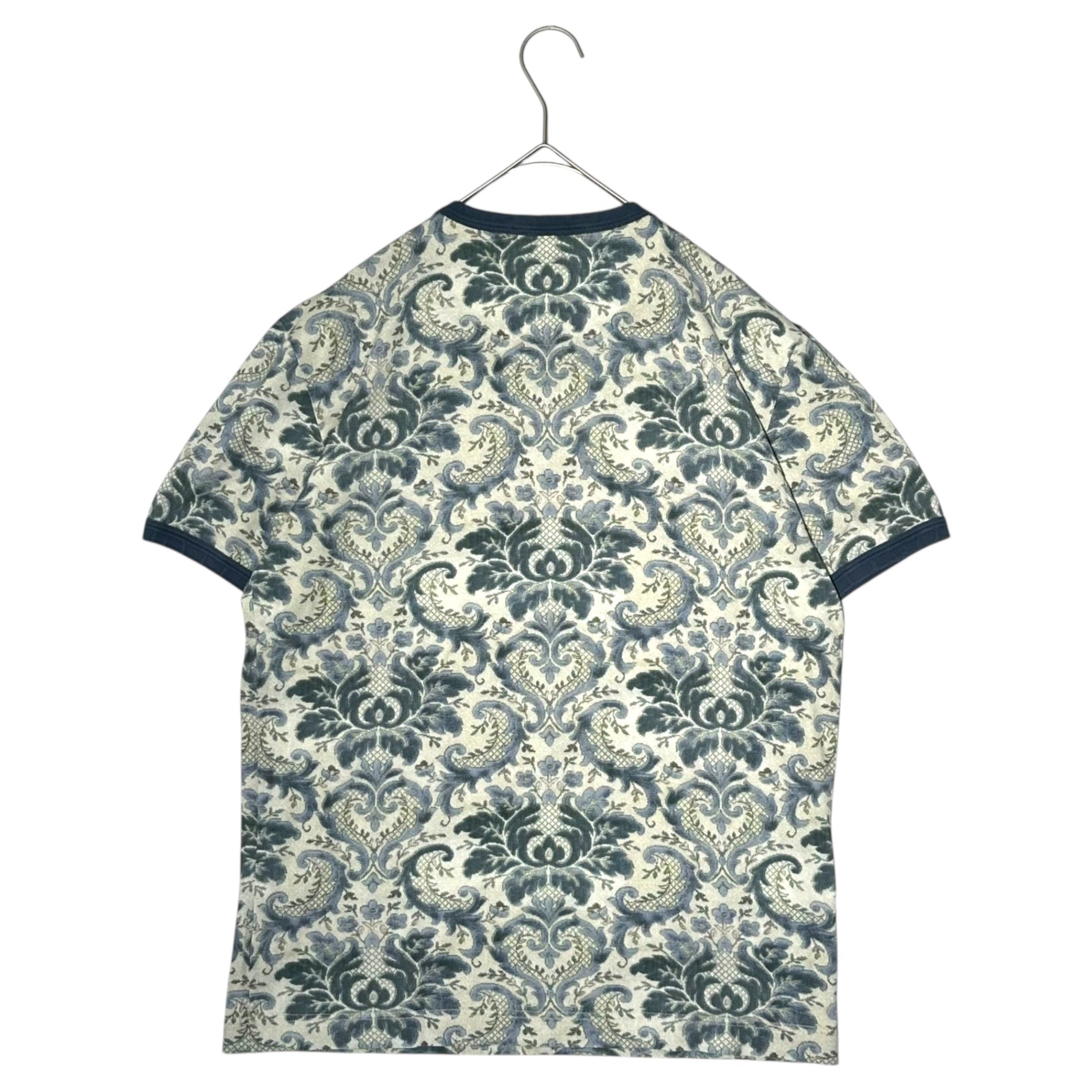 DOLCE&GABBANA(ドルチェ&ガッバーナドルガバ) ”Virgin Mary” All-over print T-shirt 聖母マリア 総柄 Tシャツ G8FL6T G7DXW 46(S程度) ホワイト×ネイビー