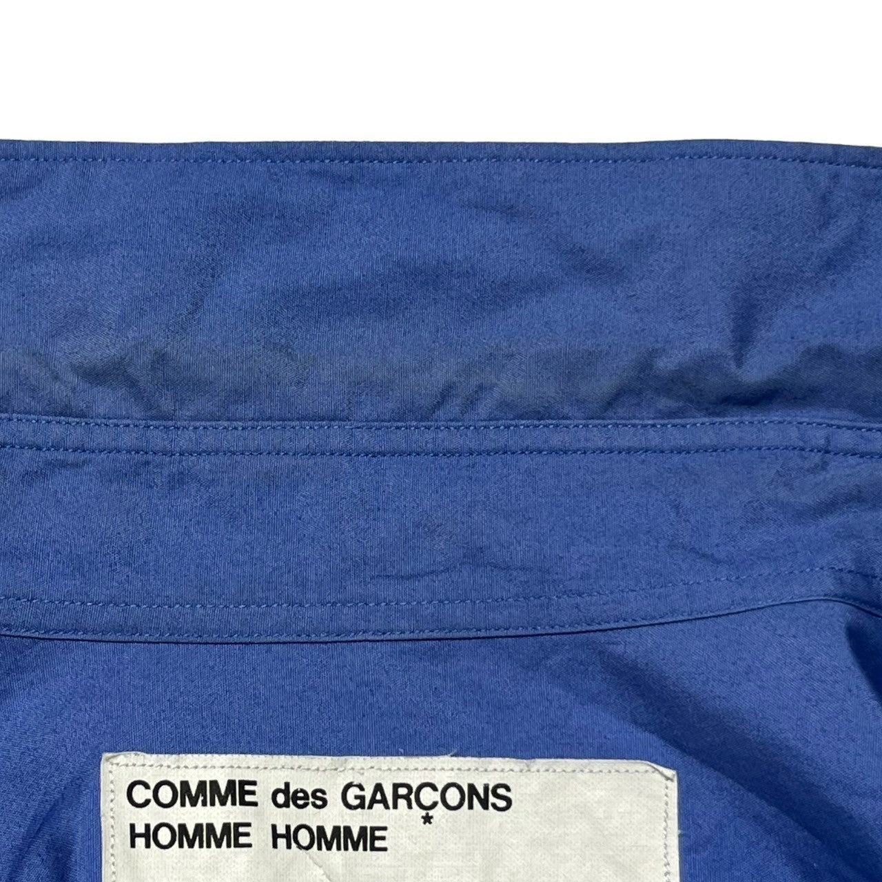 COMME des GARCONS HOMME HOMME(コムデギャルソンオムオム) 00SS Old vertical line cotton short sleeve shirt オールド縦ラインコットン半袖シャツ M ブルー 00's AD1999 IB-100290