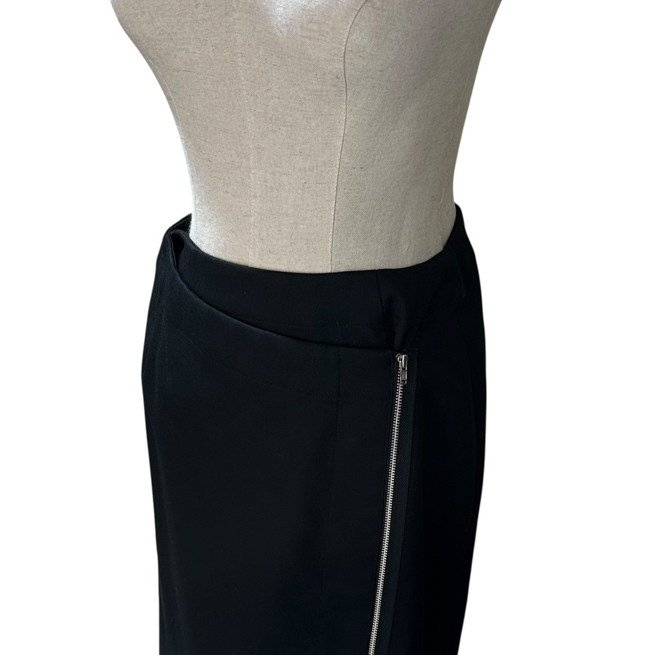 tricot COMME des GARCONS(トリココムデギャルソン) 89AW Vintage Front Zip Design Wool Long Skirt ヴィンテージ フロントジップ デザイン ウール ロング スカート TS-08026 M ブラック AD1989 川久保玲 本人期