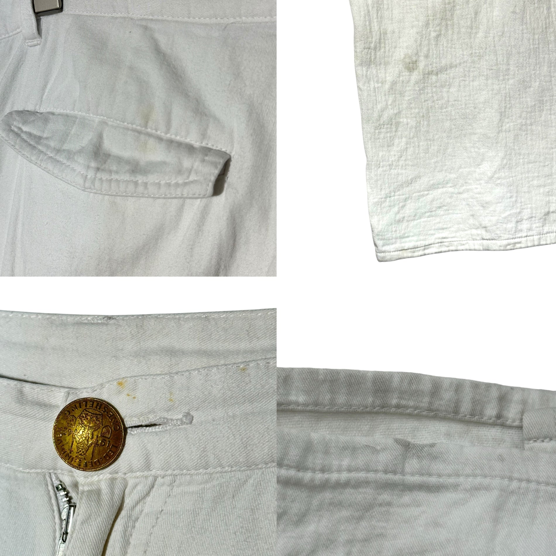 LED RECHWE(レッドリーチュエ) 00's ”Veronica” Baggy Flare Cargo Pants バギー フレア カーゴ パンツ 1 ホワイト Y2K お兄系 アーカイブ