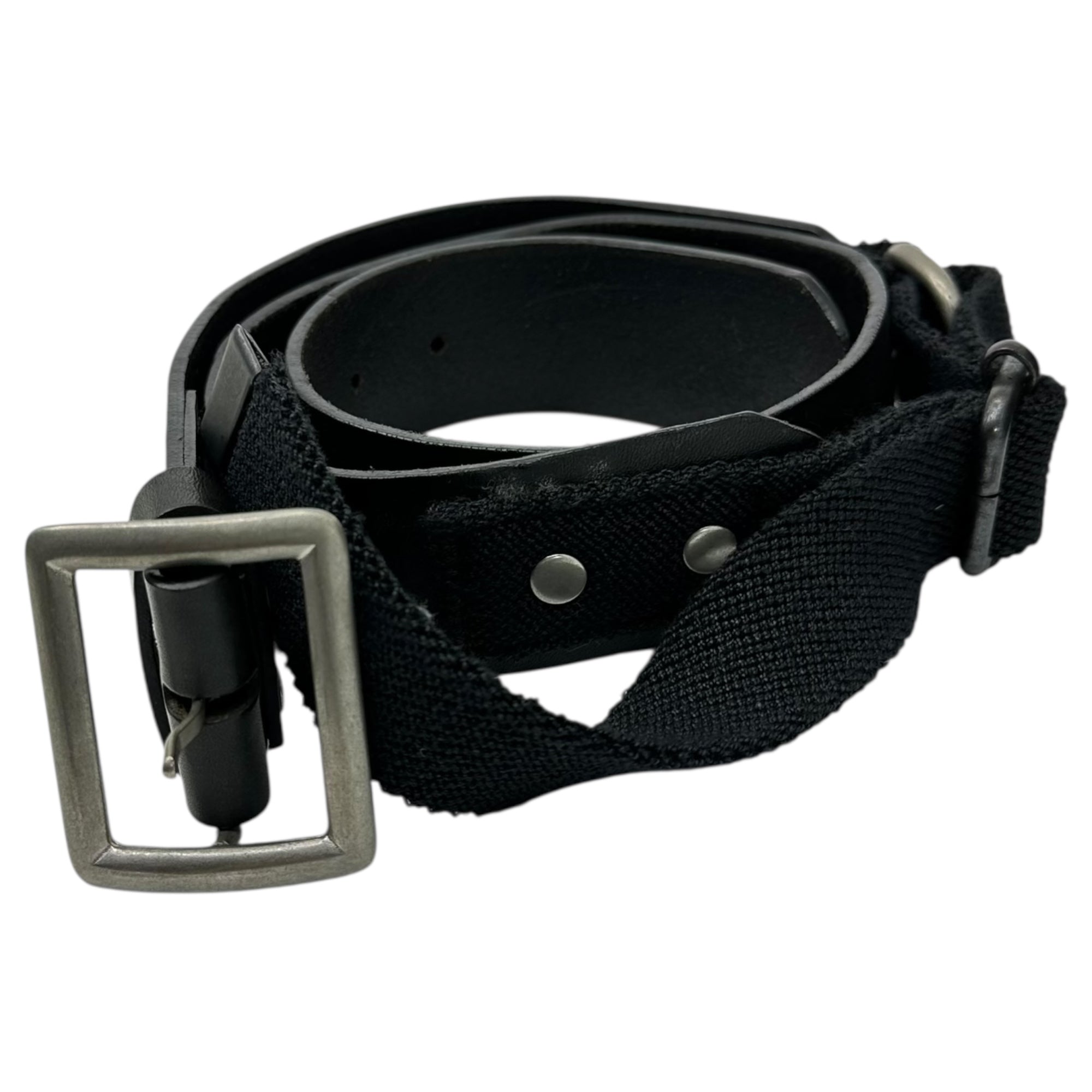 MAISON MARTIN MARGIELA×H&M(メゾンマルタンマルジェラ×エイチアンドエム) 12AW RE-EDITION EXTENDED BELT 再構築 ミリタリー 延長 ベルト ブラック 05SS 復刻 レザー