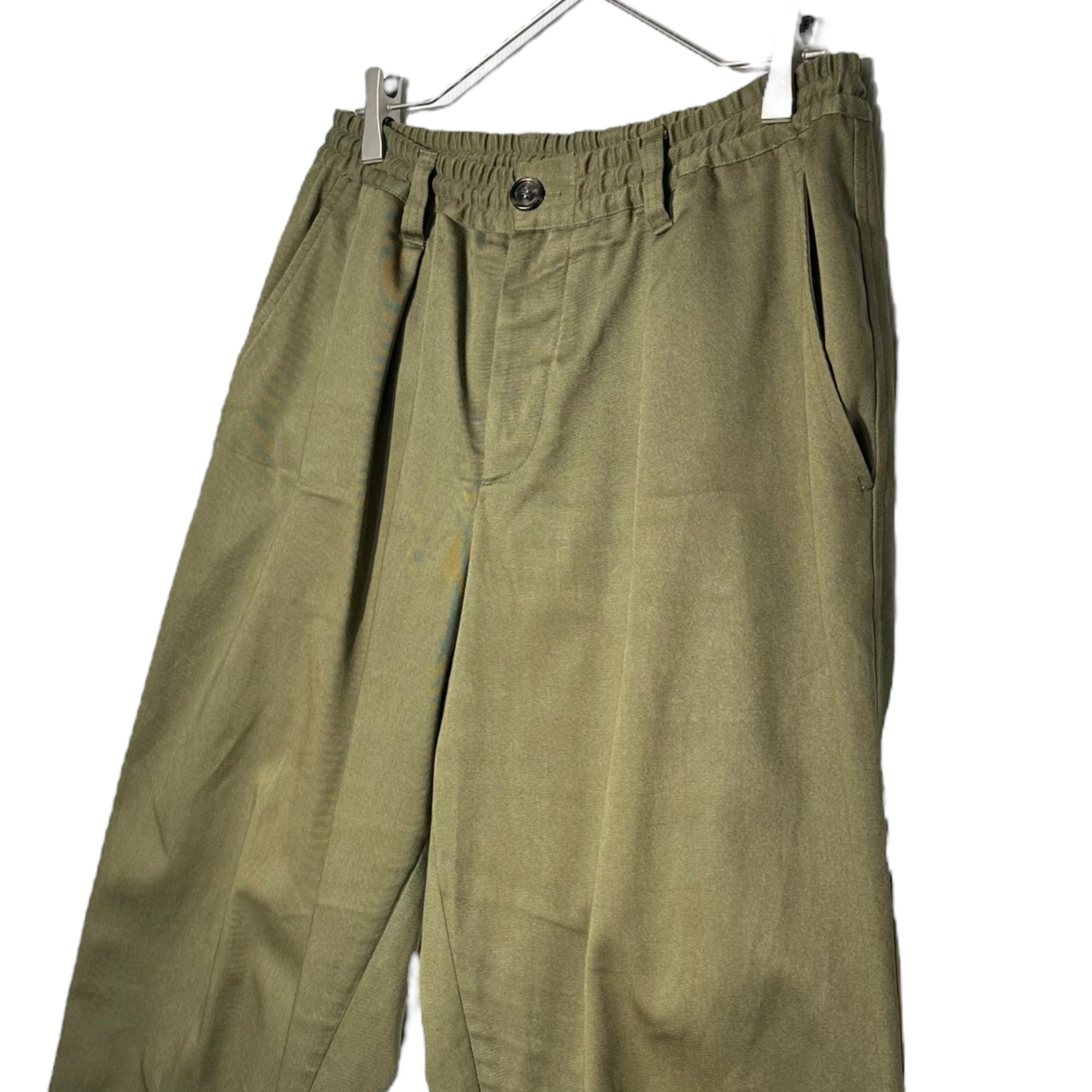 MARNI(マルニ) 22SS Cotton twill 1P shirred tapered pants コットン ツイル 1P シャーリング テーパード パンツ PUMU0017A0 46 オリーブ